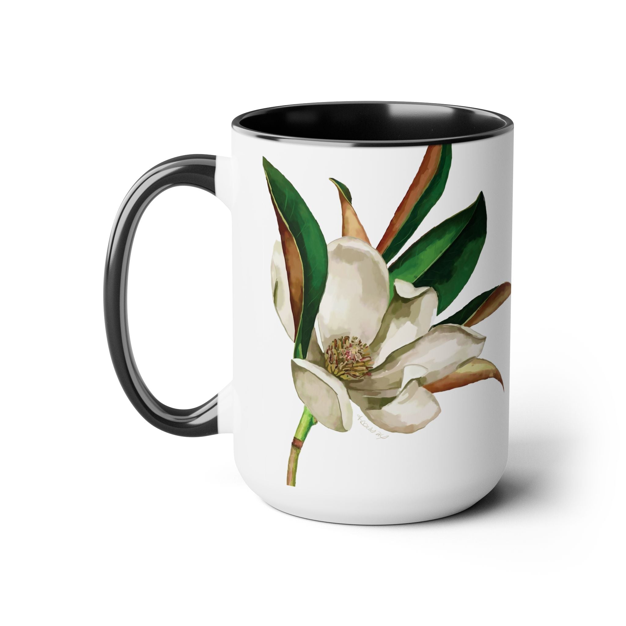 Magnolia Two - Tone Ceramic Coffee Mugs - Blue Cava