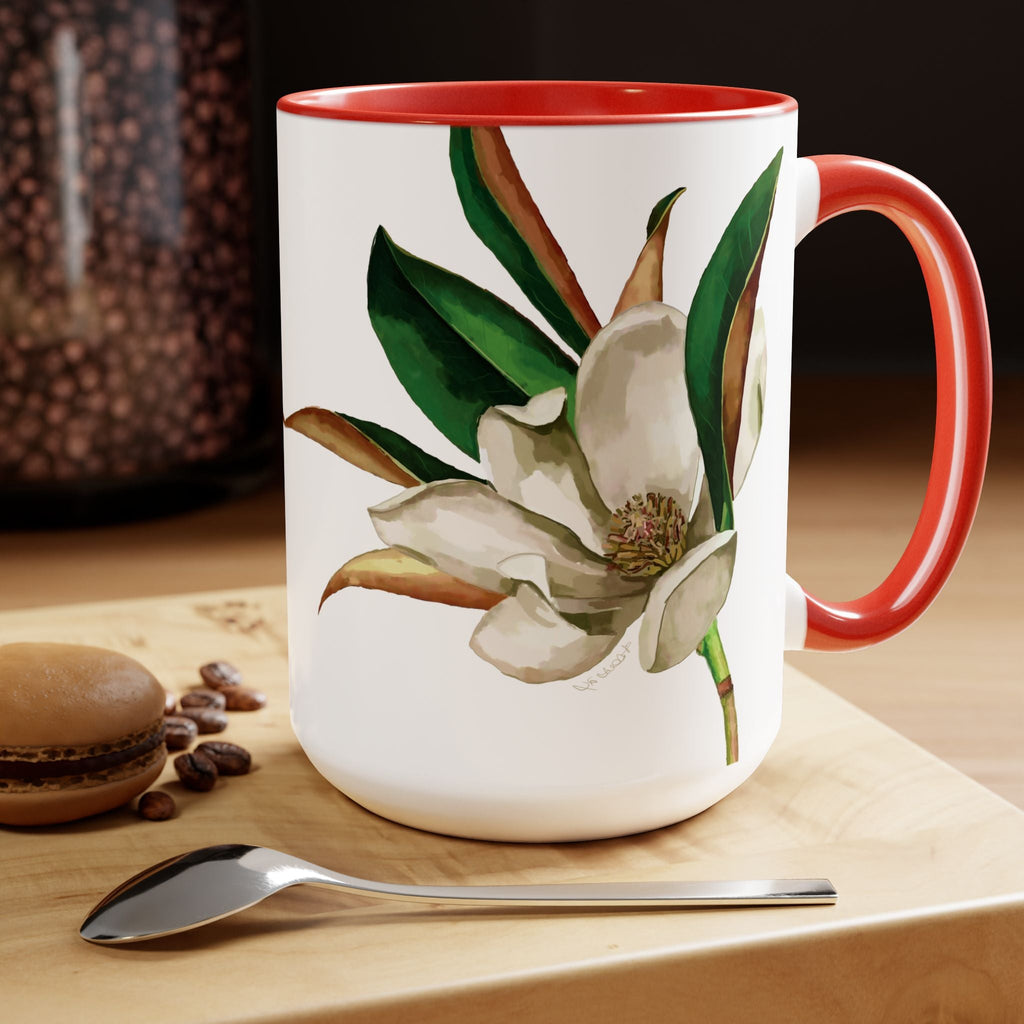 Magnolia Two - Tone Ceramic Coffee Mugs - Blue Cava