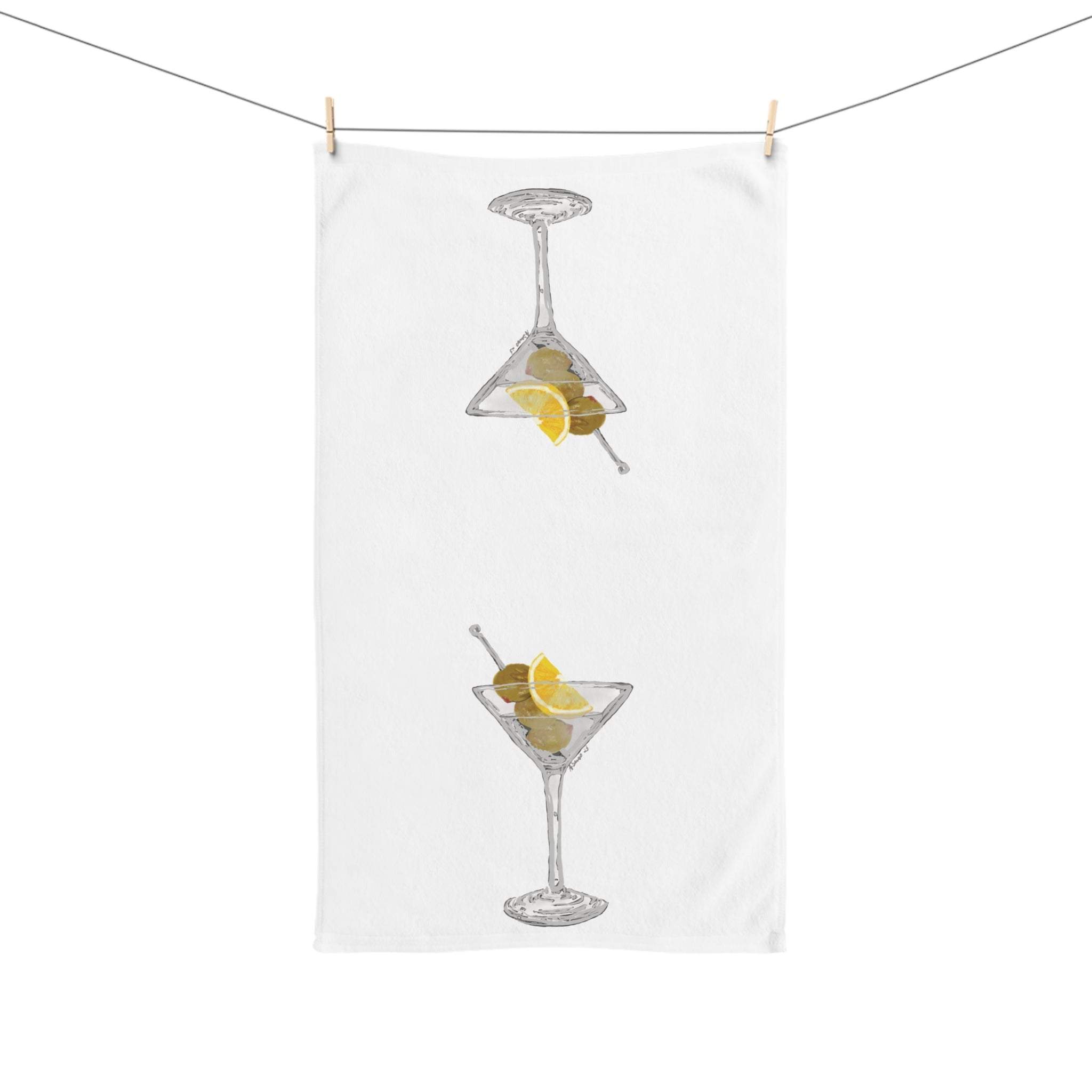 Martini Cotton Hand Towel - Blue Cava