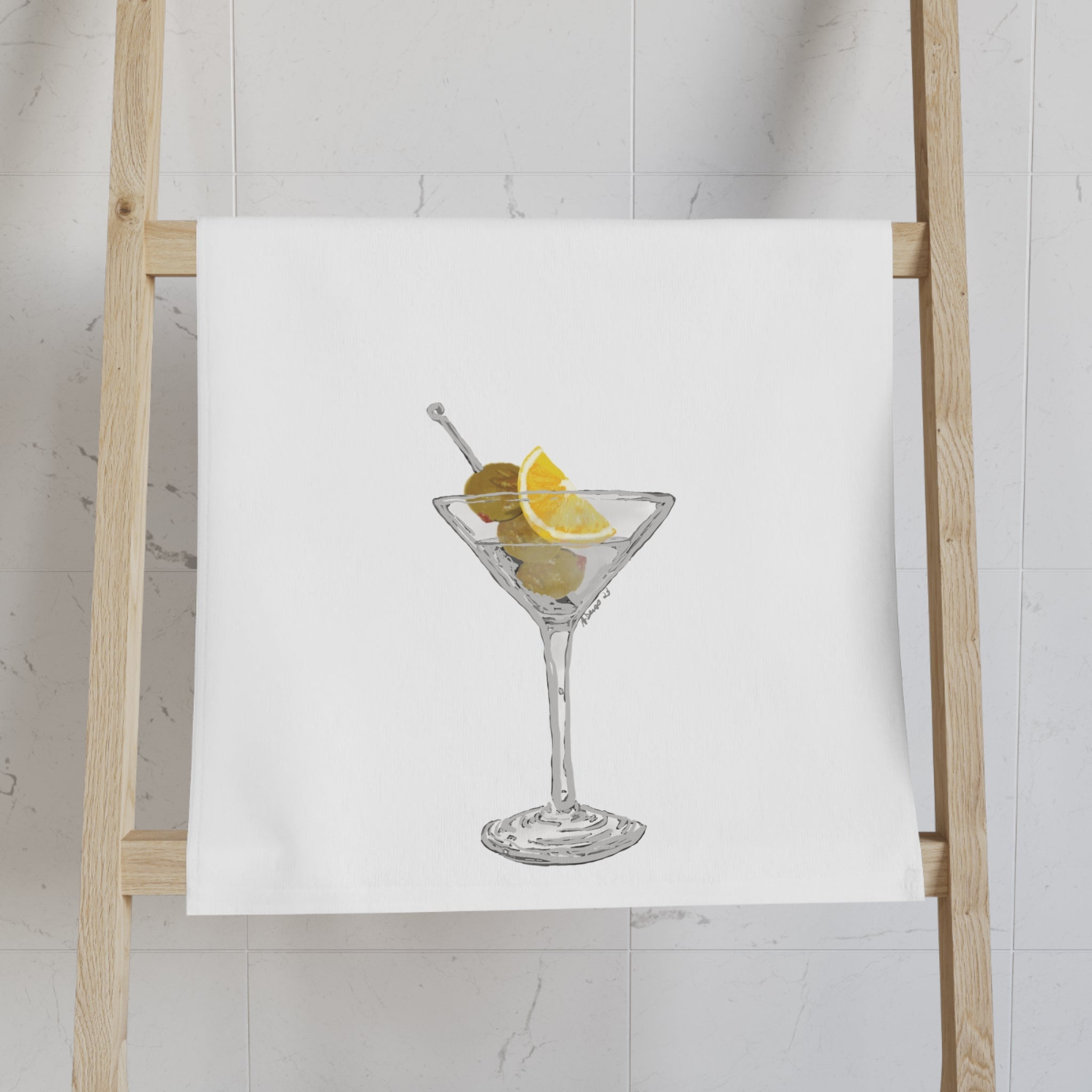 Martini Cotton Hand Towel - Blue Cava