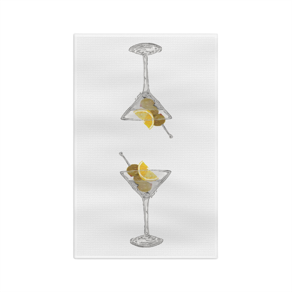 Martini Microfiber Waffle Towel - Cocktail Towel - Blue Cava