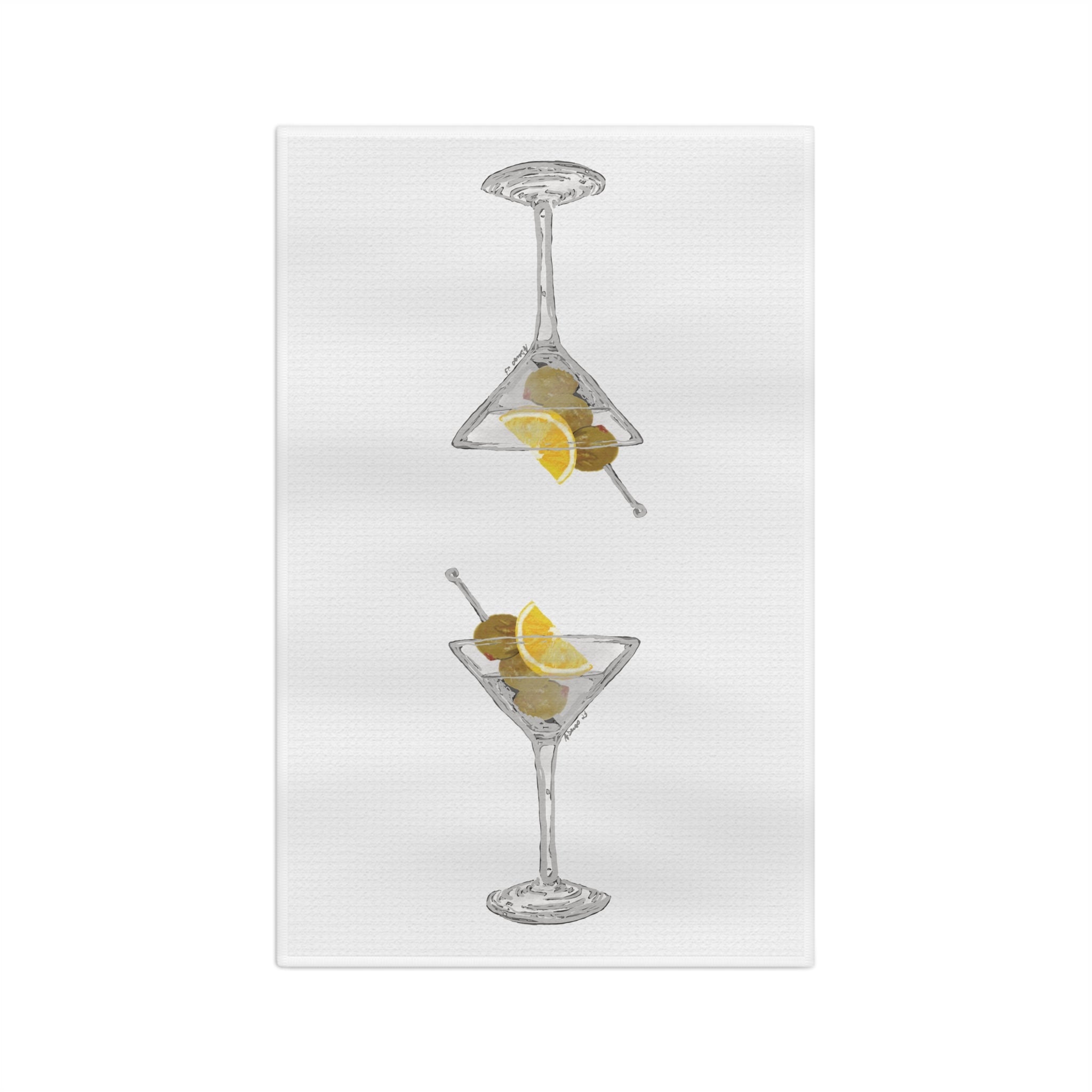 Martini Microfiber Waffle Towel - Cocktail Towel - Blue Cava