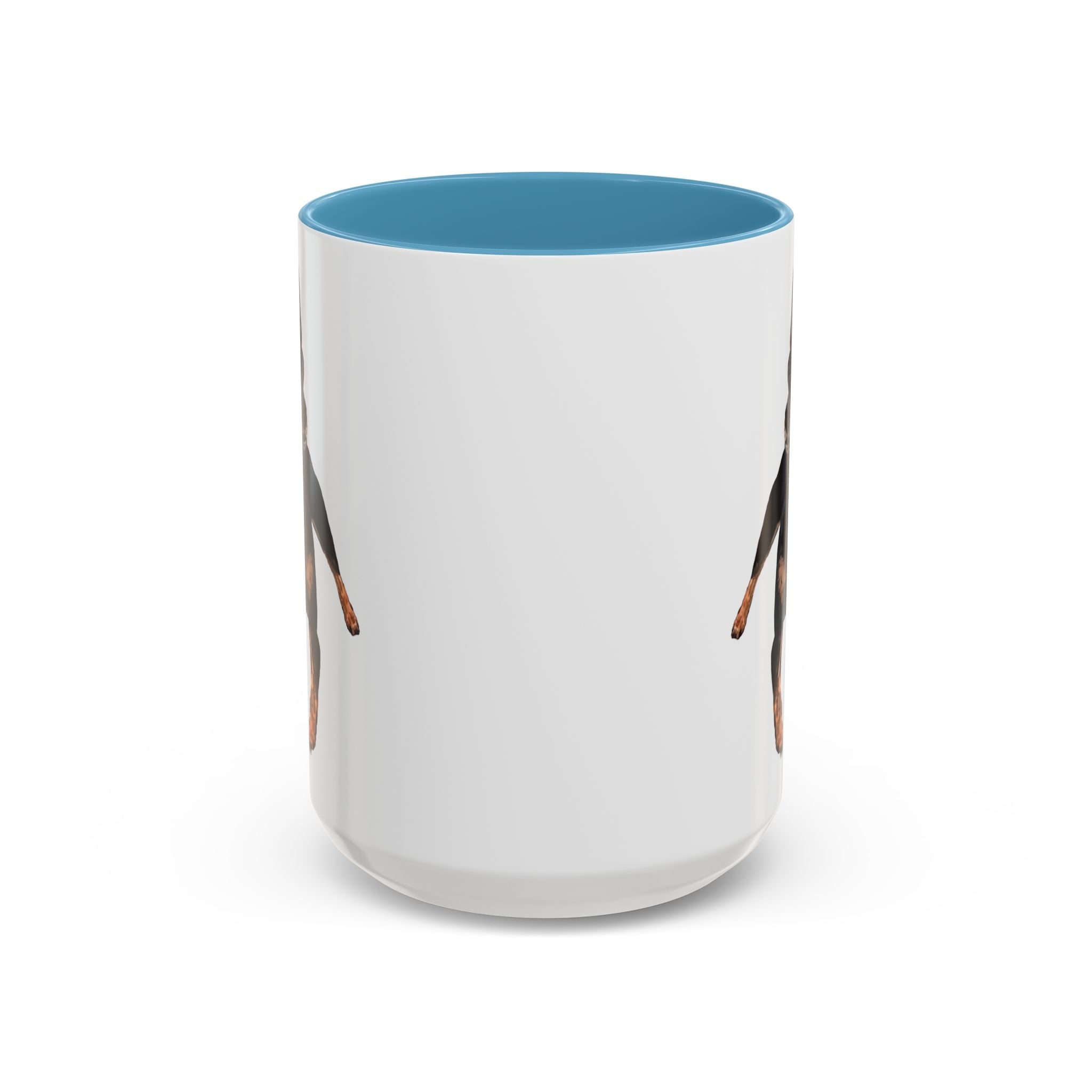 Miniature Pinscher Dog "Charlie" Two Tone Ceramic Mugs - Blue Cava