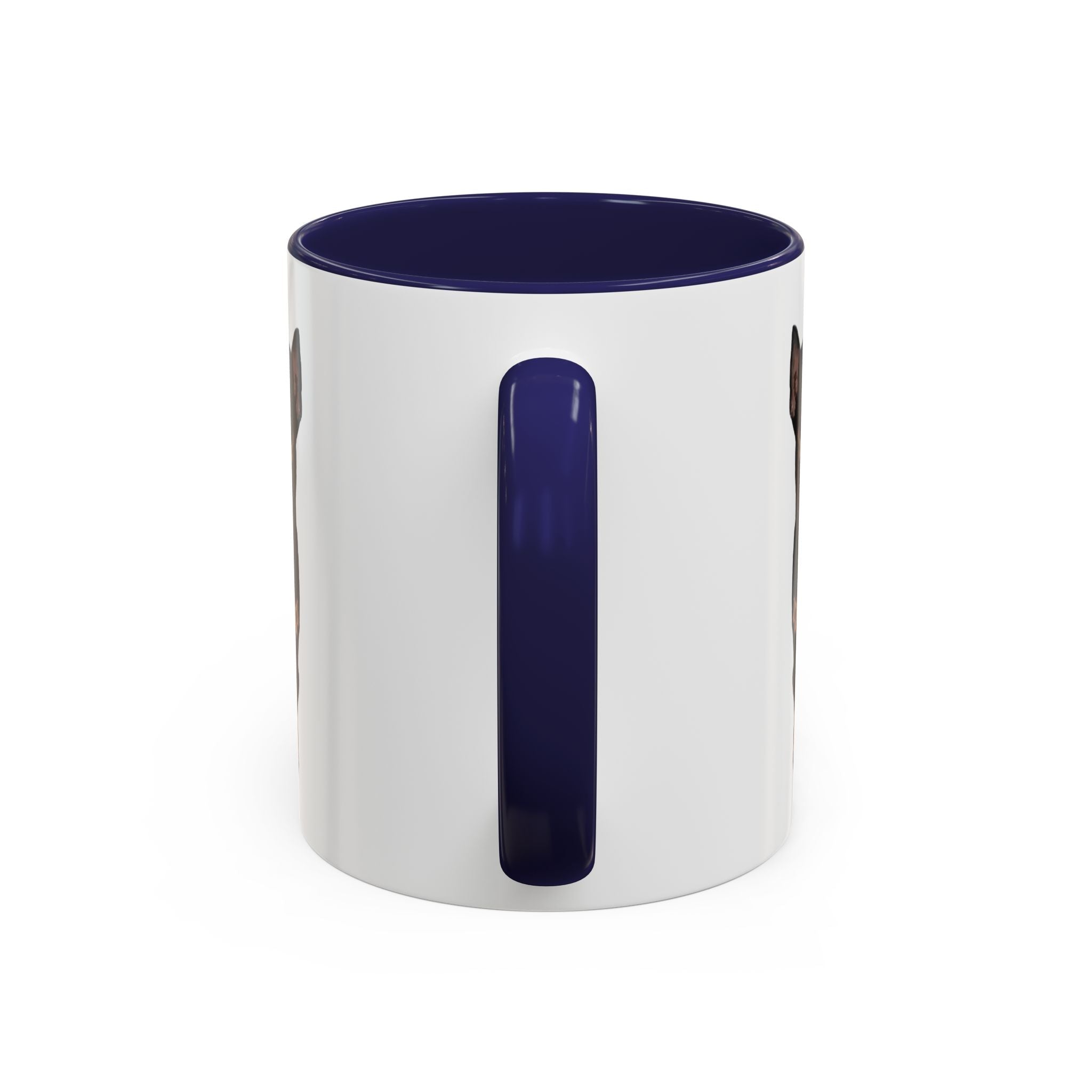Miniature Pinscher Dog "Charlie" Two Tone Ceramic Mugs - Blue Cava