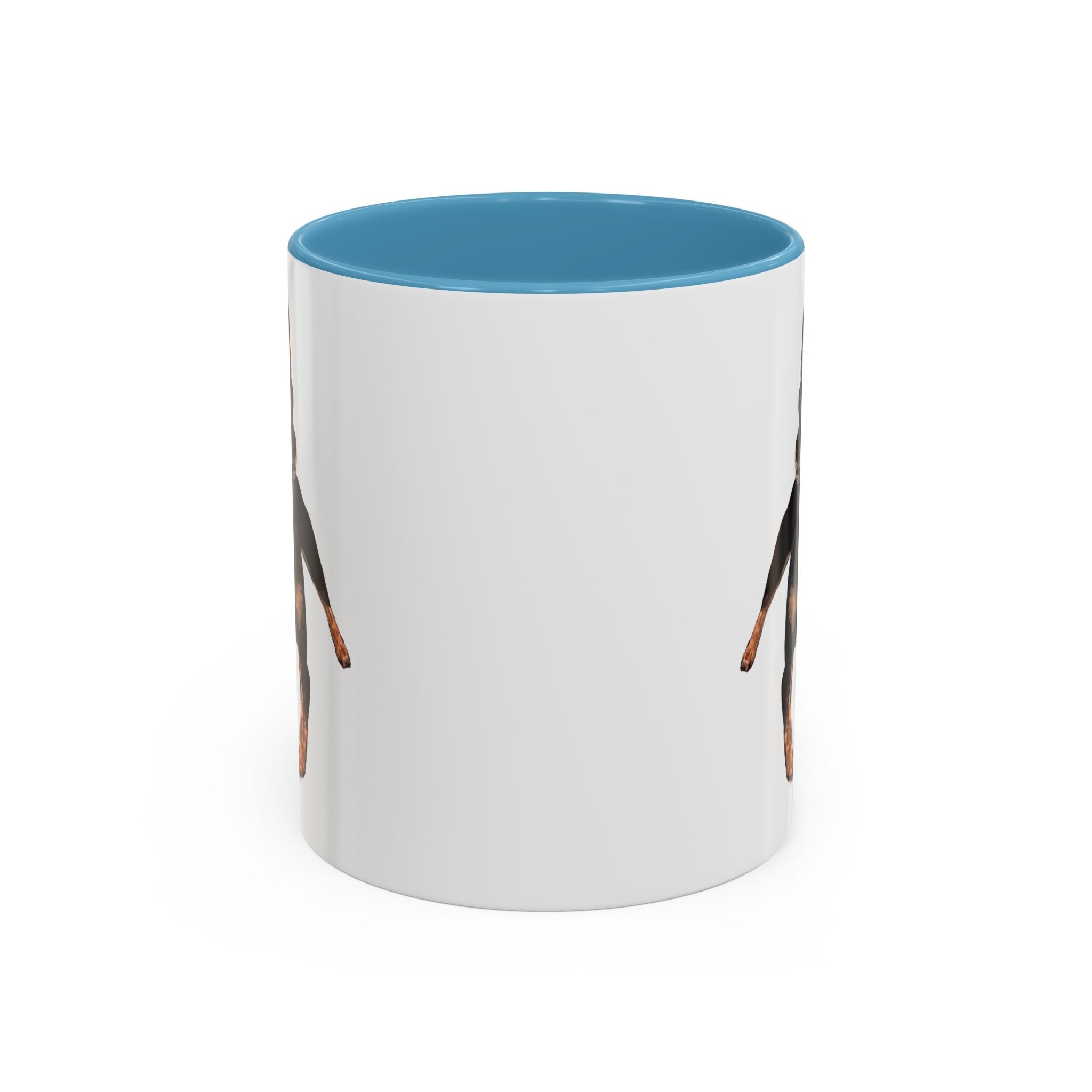 Miniature Pinscher Dog "Charlie" Two Tone Ceramic Mugs - Blue Cava