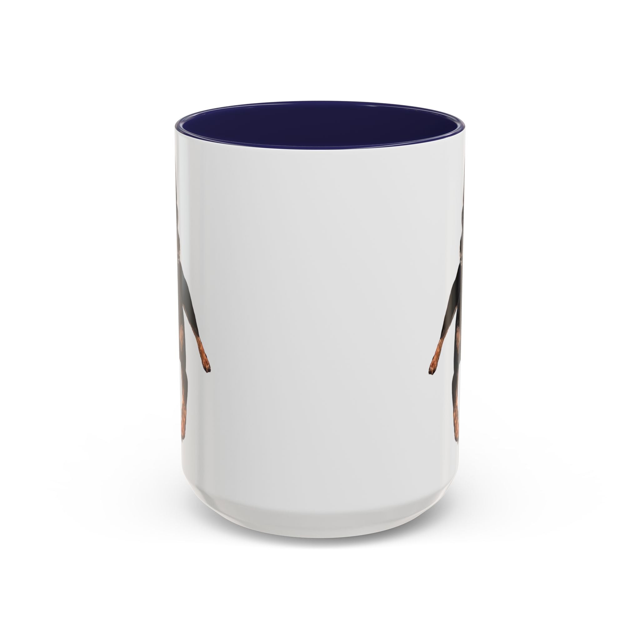 Miniature Pinscher Dog "Charlie" Two Tone Ceramic Mugs - Blue Cava