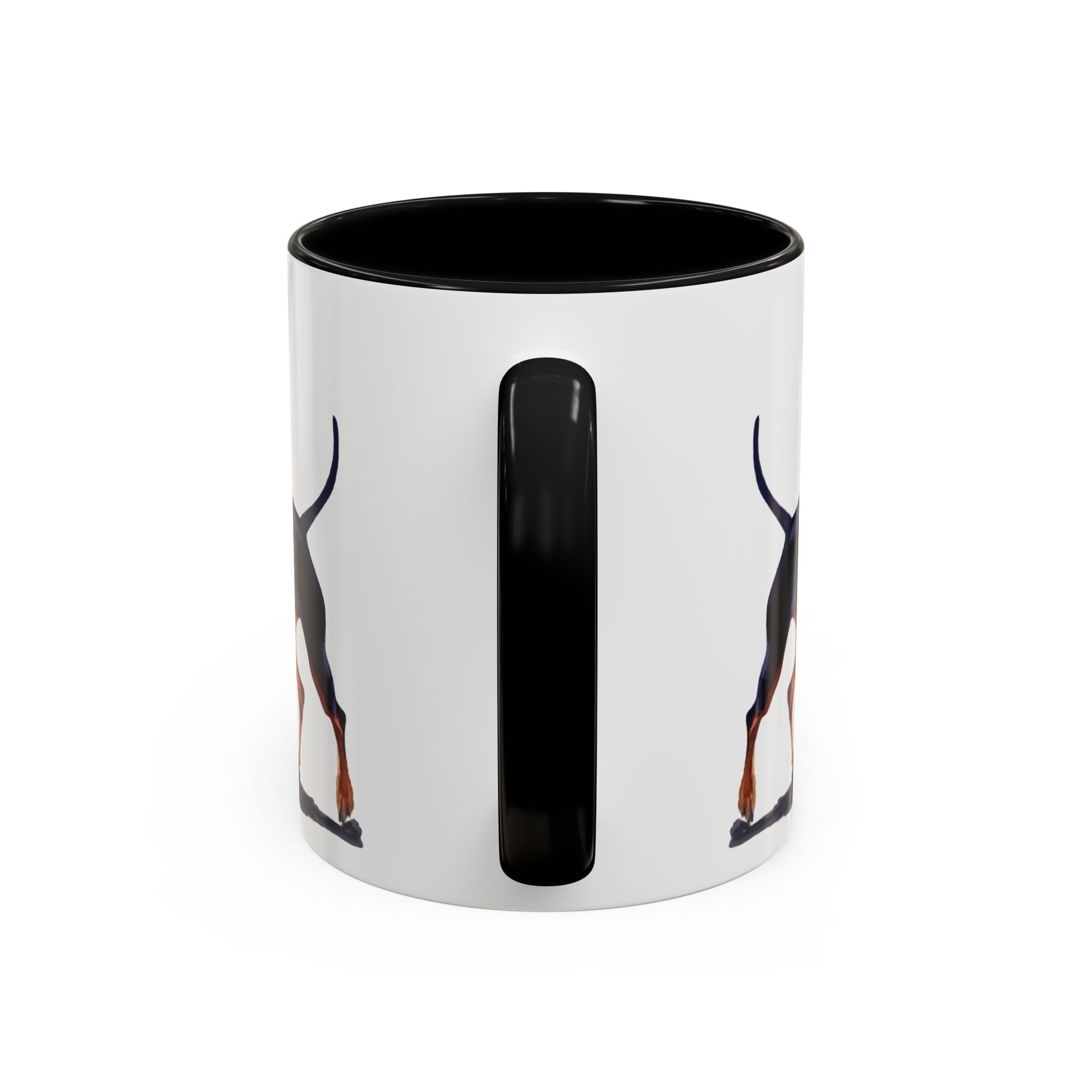 Miniature Pinscher Dog Two Tone Ceramic Coffee Mugs - Blue Cava