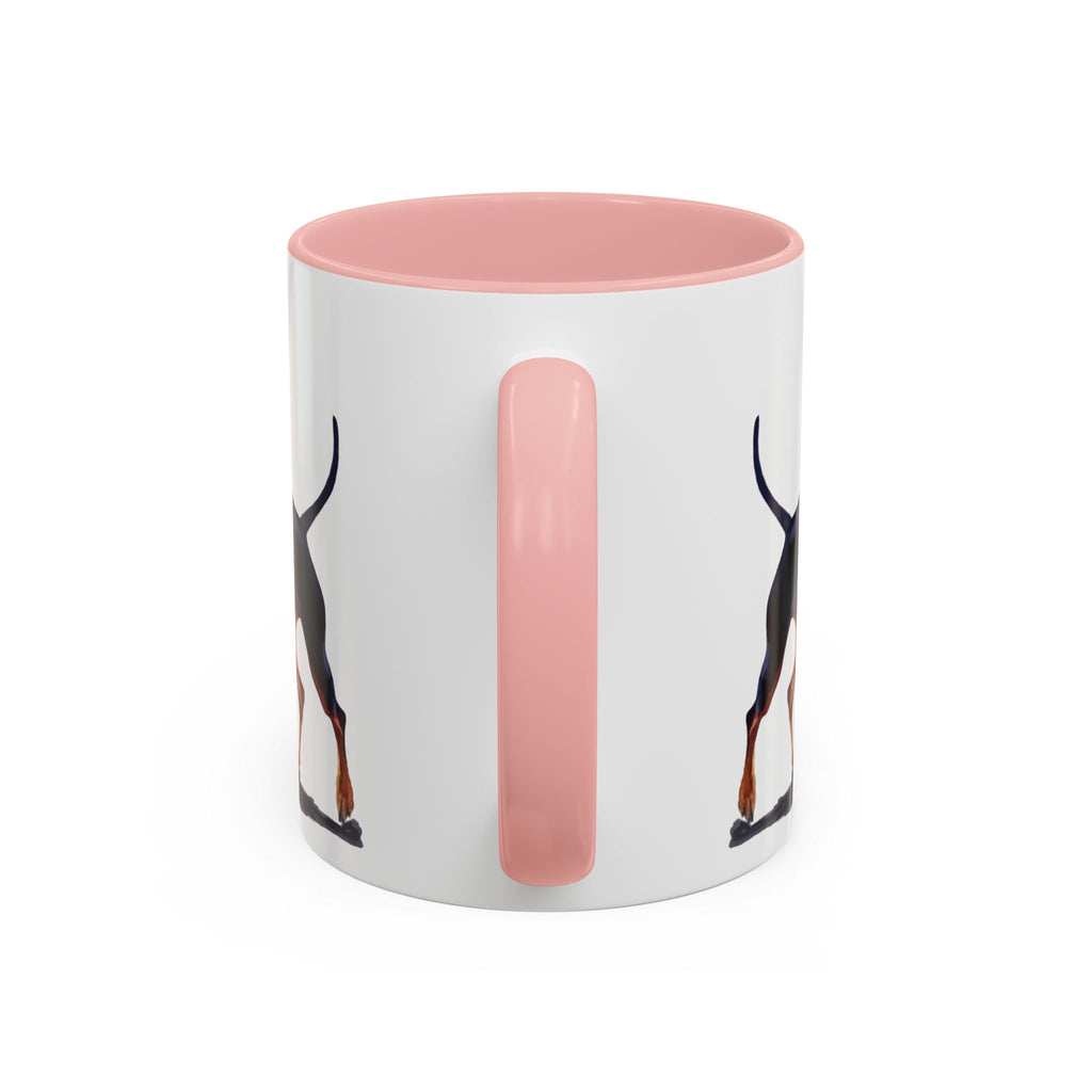 Miniature Pinscher Dog Two Tone Ceramic Coffee Mugs - Blue Cava