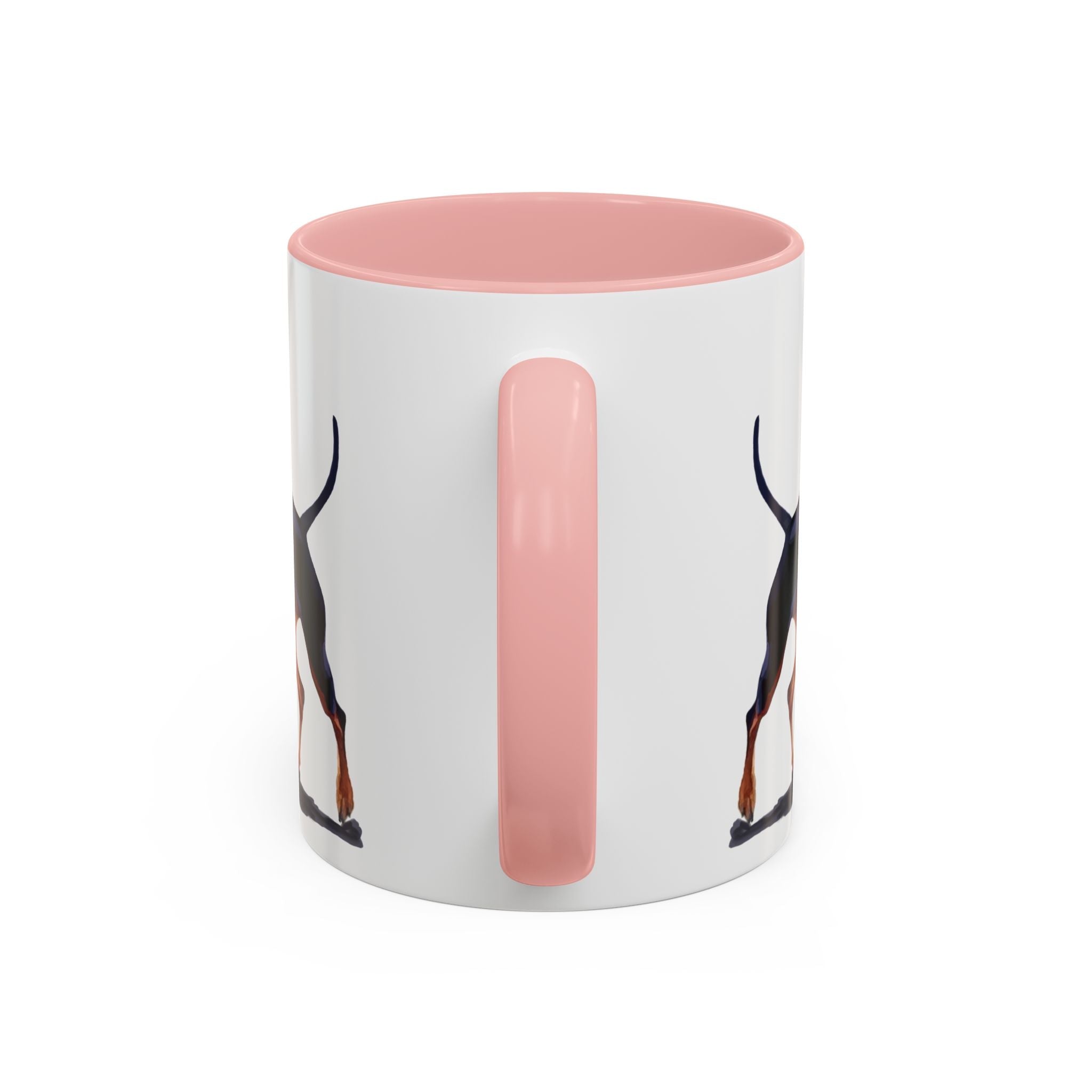 Miniature Pinscher Dog Two Tone Ceramic Coffee Mugs - Blue Cava