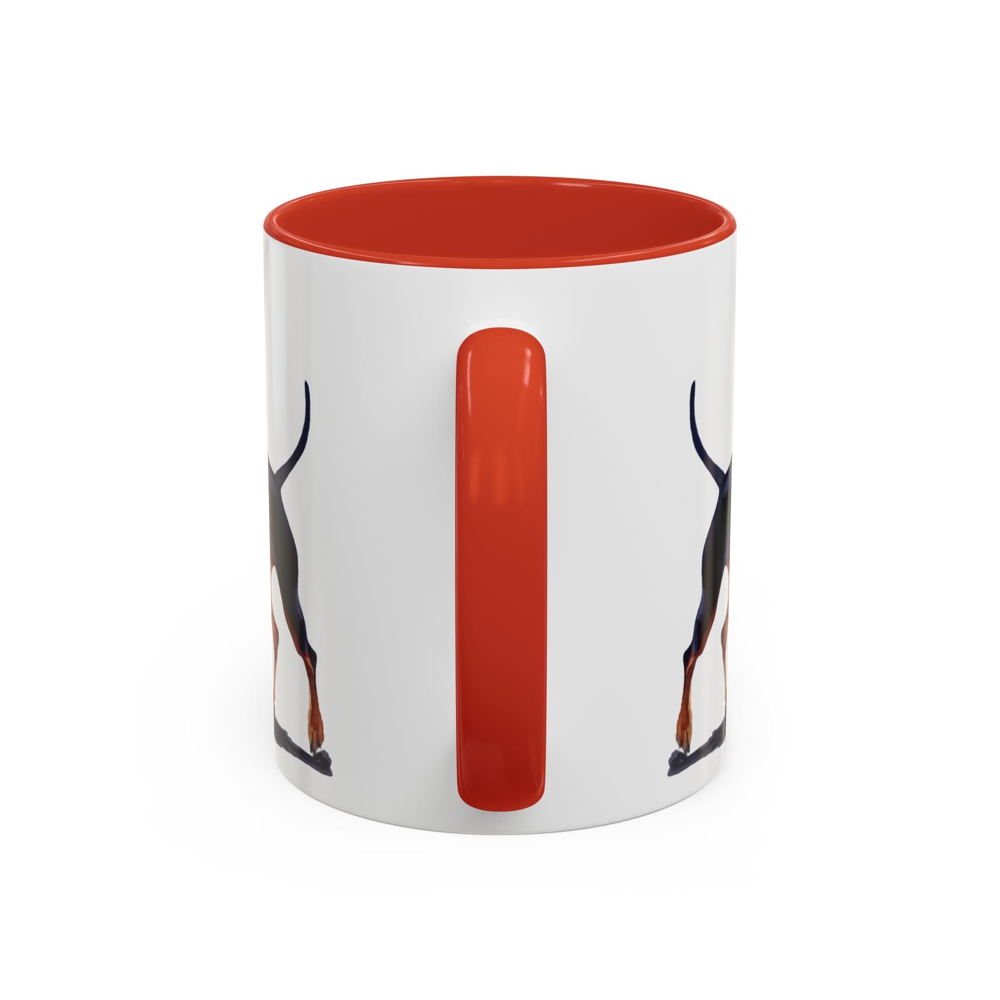 Miniature Pinscher Dog Two Tone Ceramic Coffee Mugs - Blue Cava