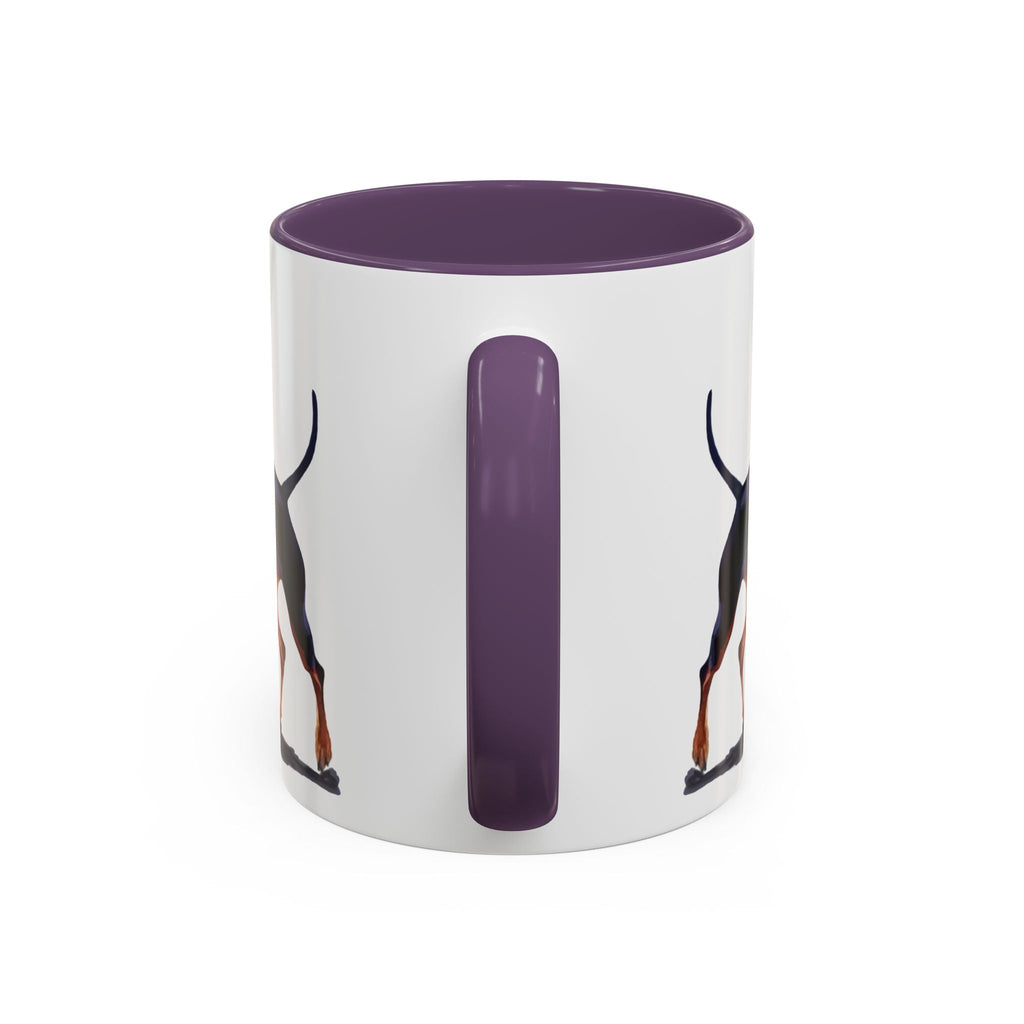 Miniature Pinscher Dog Two Tone Ceramic Coffee Mugs - Blue Cava