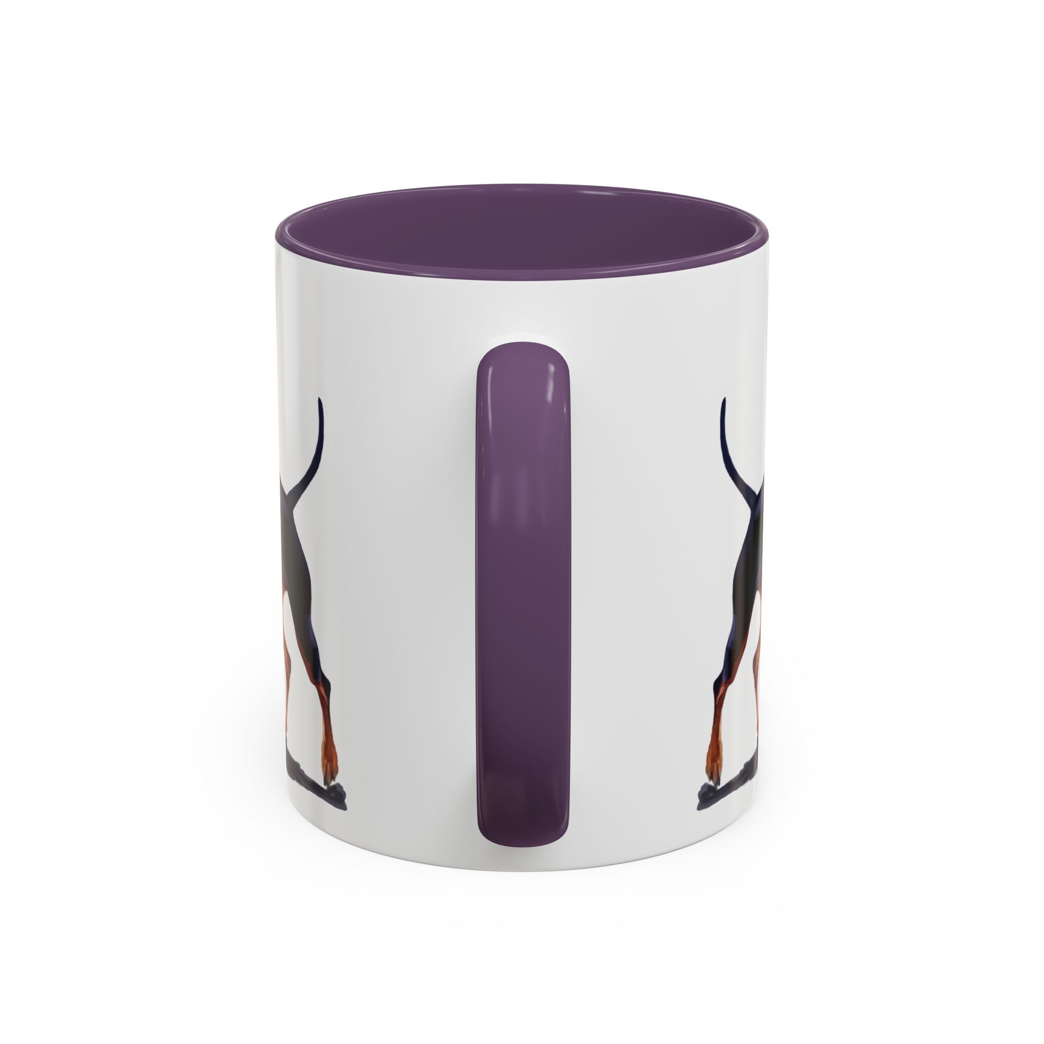 Miniature Pinscher Dog Two Tone Ceramic Coffee Mugs - Blue Cava