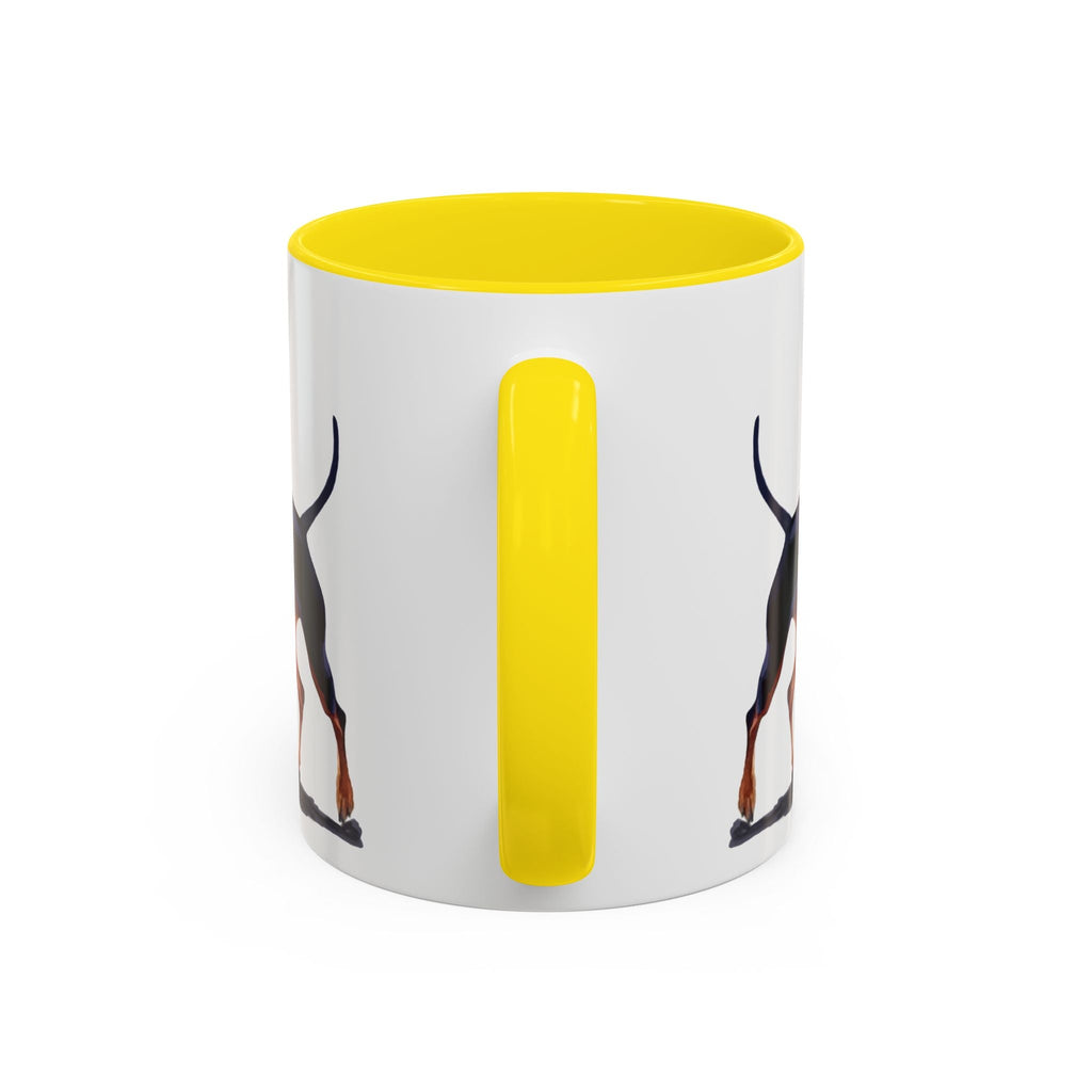Miniature Pinscher Dog Two Tone Ceramic Coffee Mugs - Blue Cava