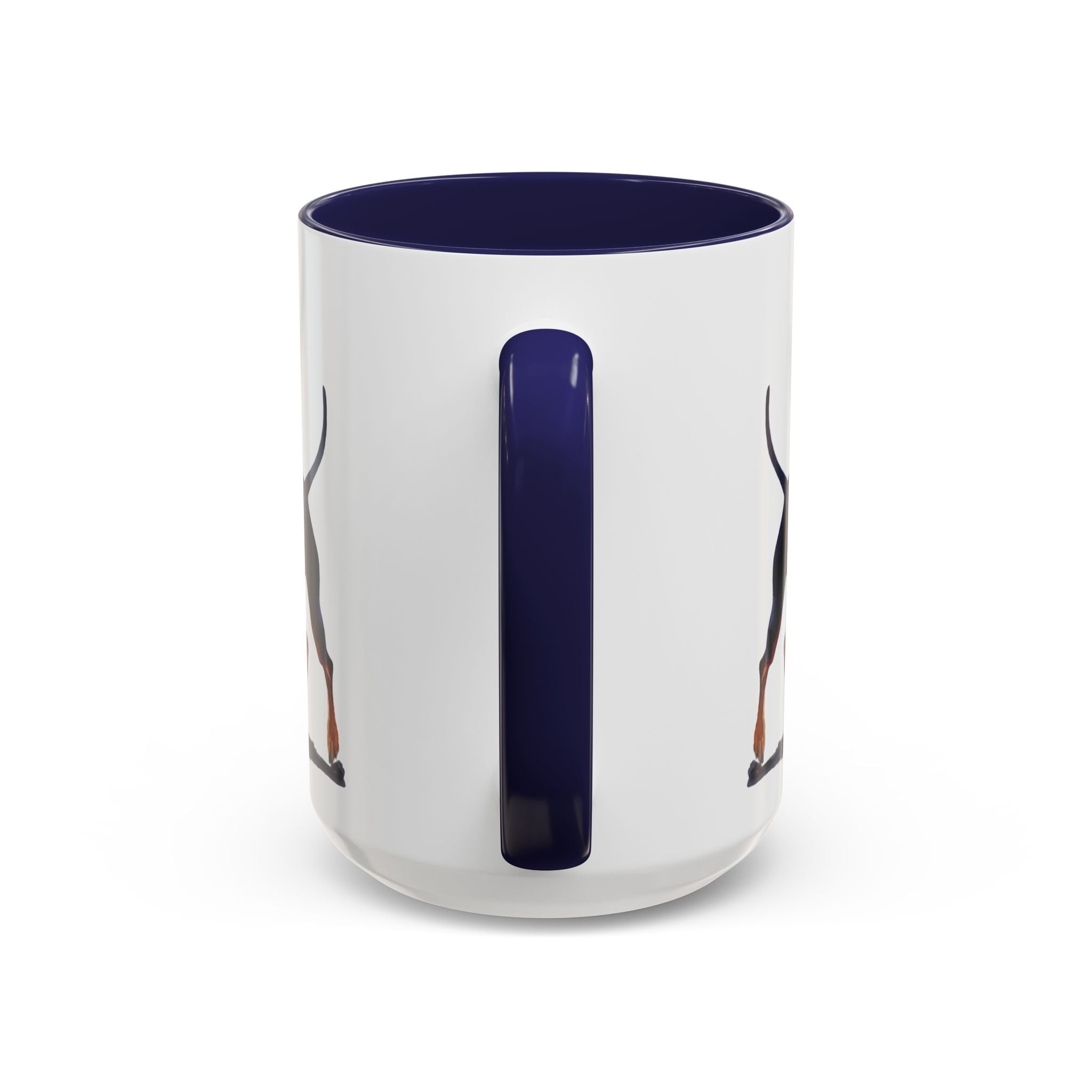 Miniature Pinscher Dog Two Tone Ceramic Coffee Mugs - Blue Cava