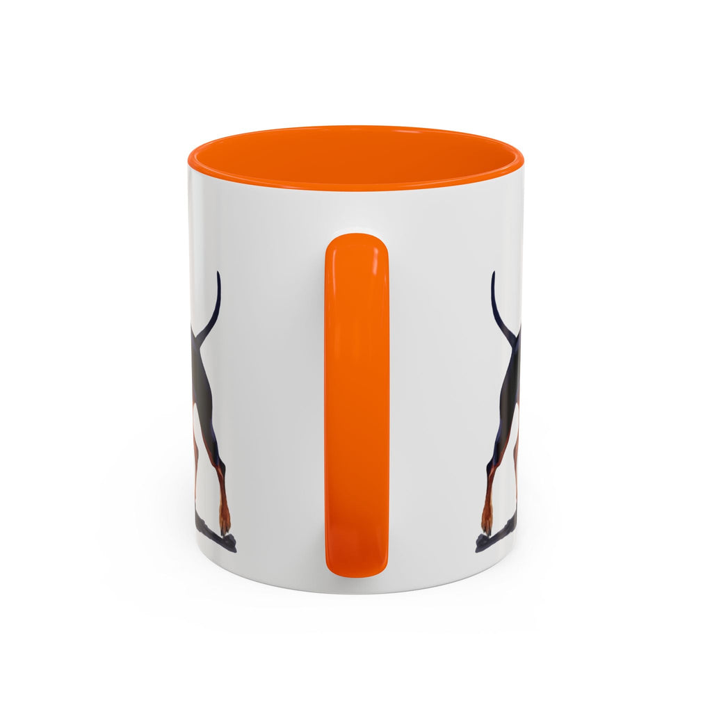 Miniature Pinscher Dog Two Tone Ceramic Coffee Mugs - Blue Cava