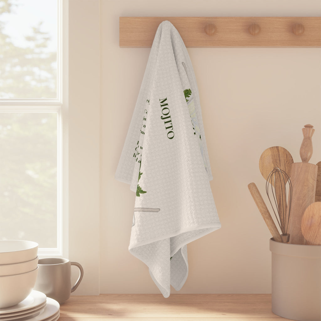 Mojito Cocktail Recipe Microfiber Tea Towel — Mojito, Lime & Mint Bar Towel - Blue Cava
