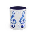 Music Note Two Tone Ceramic Coffee Mug - Blue Cava