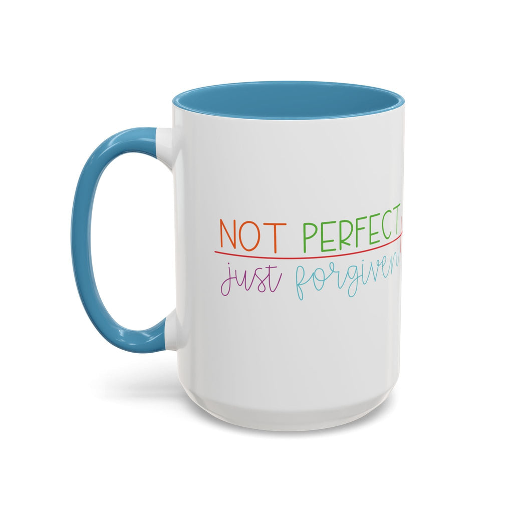 Not Perfect Just Forgiven - Inspirational Christian Coffee Mug - Blue Cava