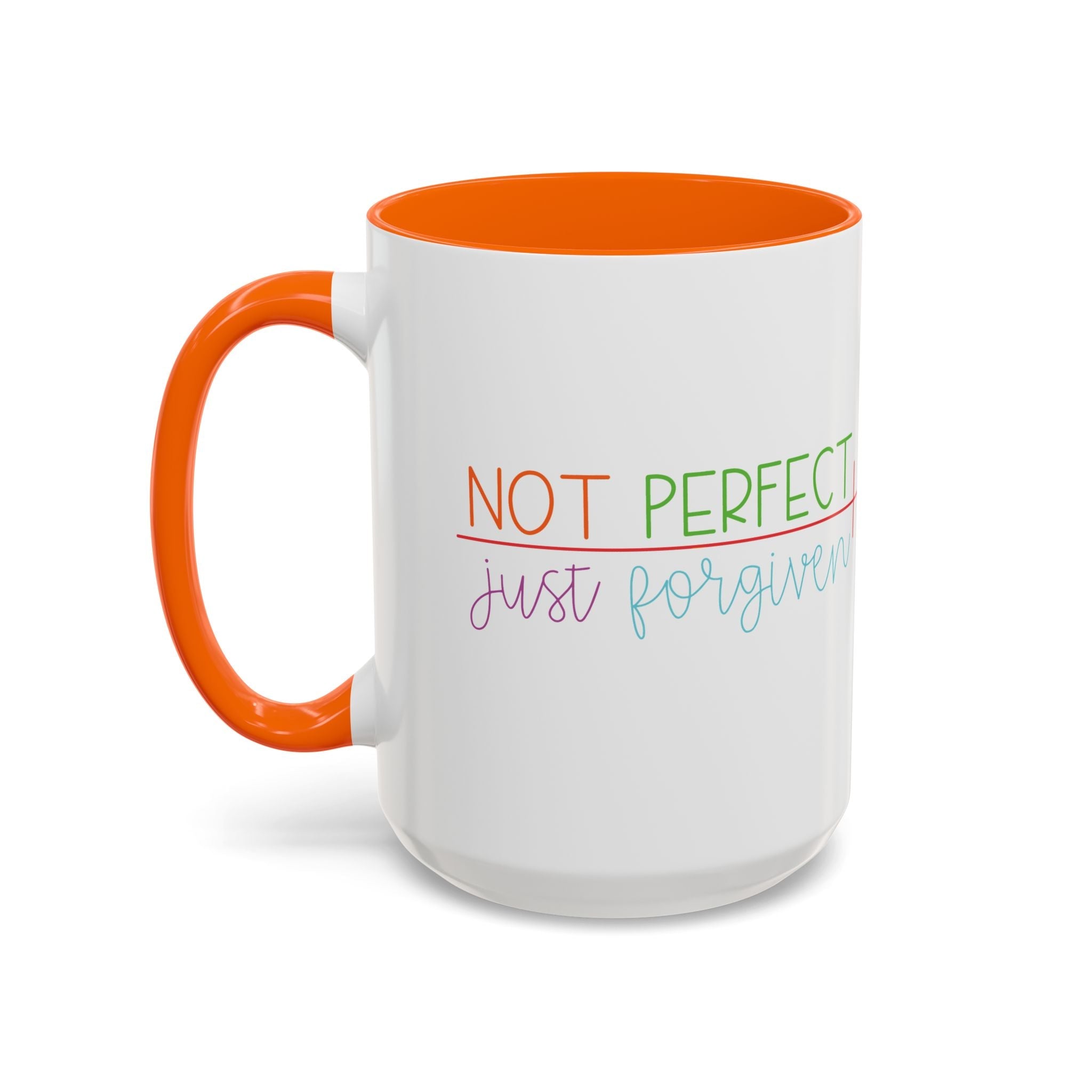 Not Perfect Just Forgiven - Inspirational Christian Coffee Mug - Blue Cava