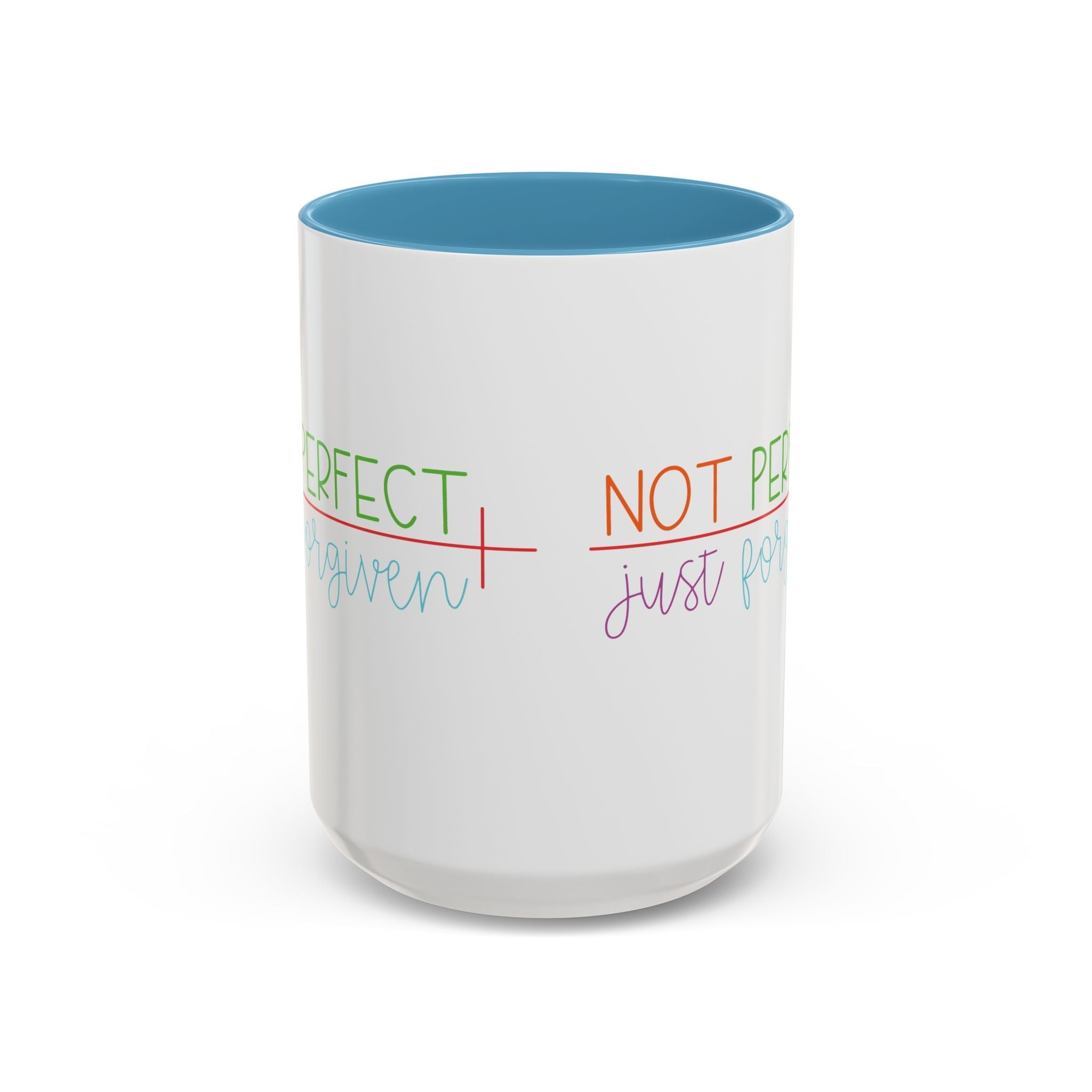 Not Perfect Just Forgiven - Inspirational Christian Coffee Mug - Blue Cava