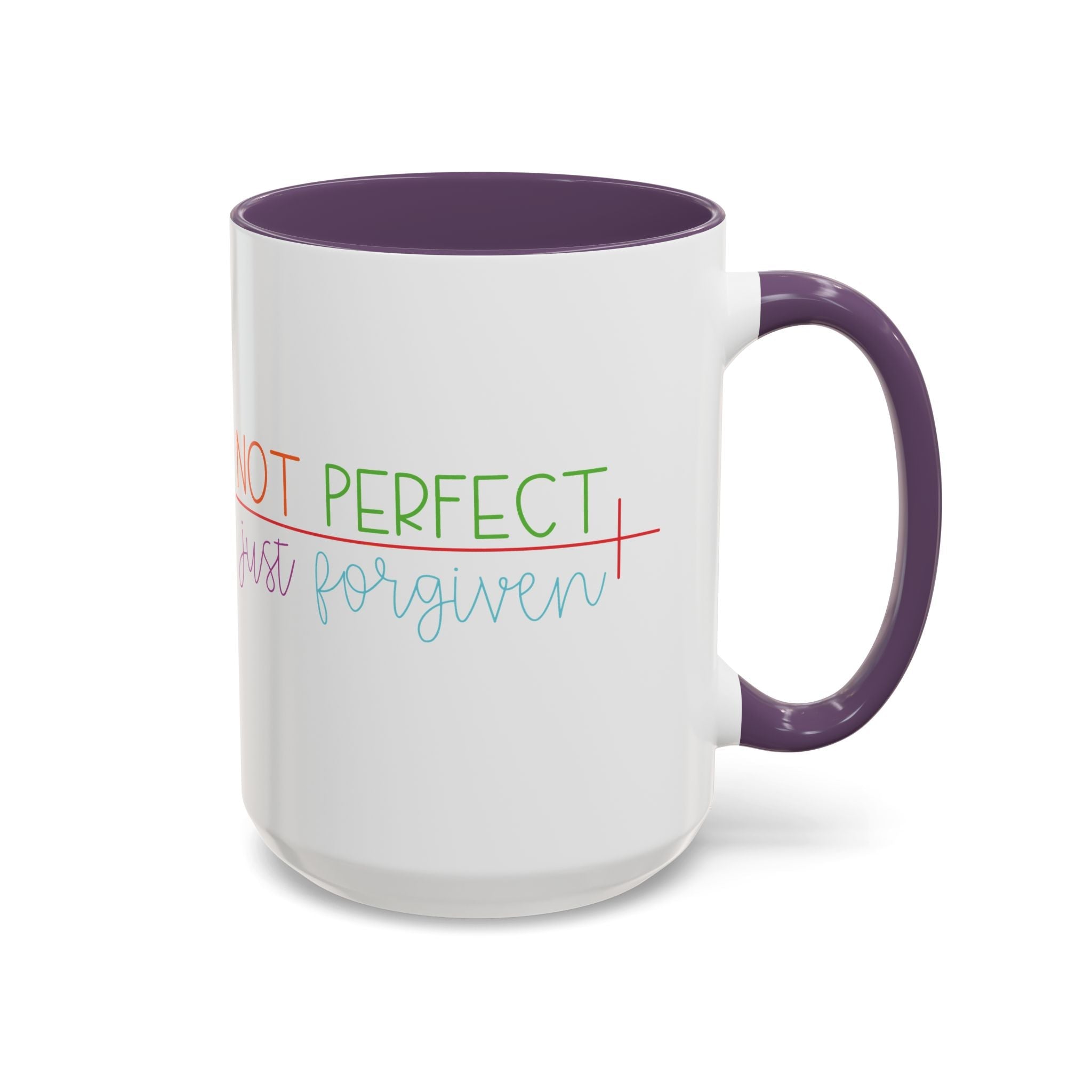 Not Perfect Just Forgiven - Inspirational Christian Coffee Mug - Blue Cava