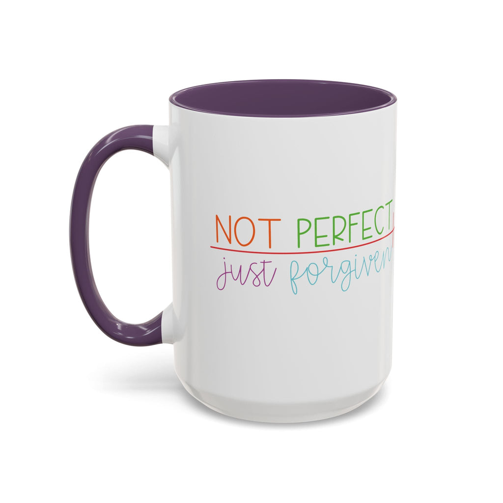 Not Perfect Just Forgiven - Inspirational Christian Coffee Mug - Blue Cava