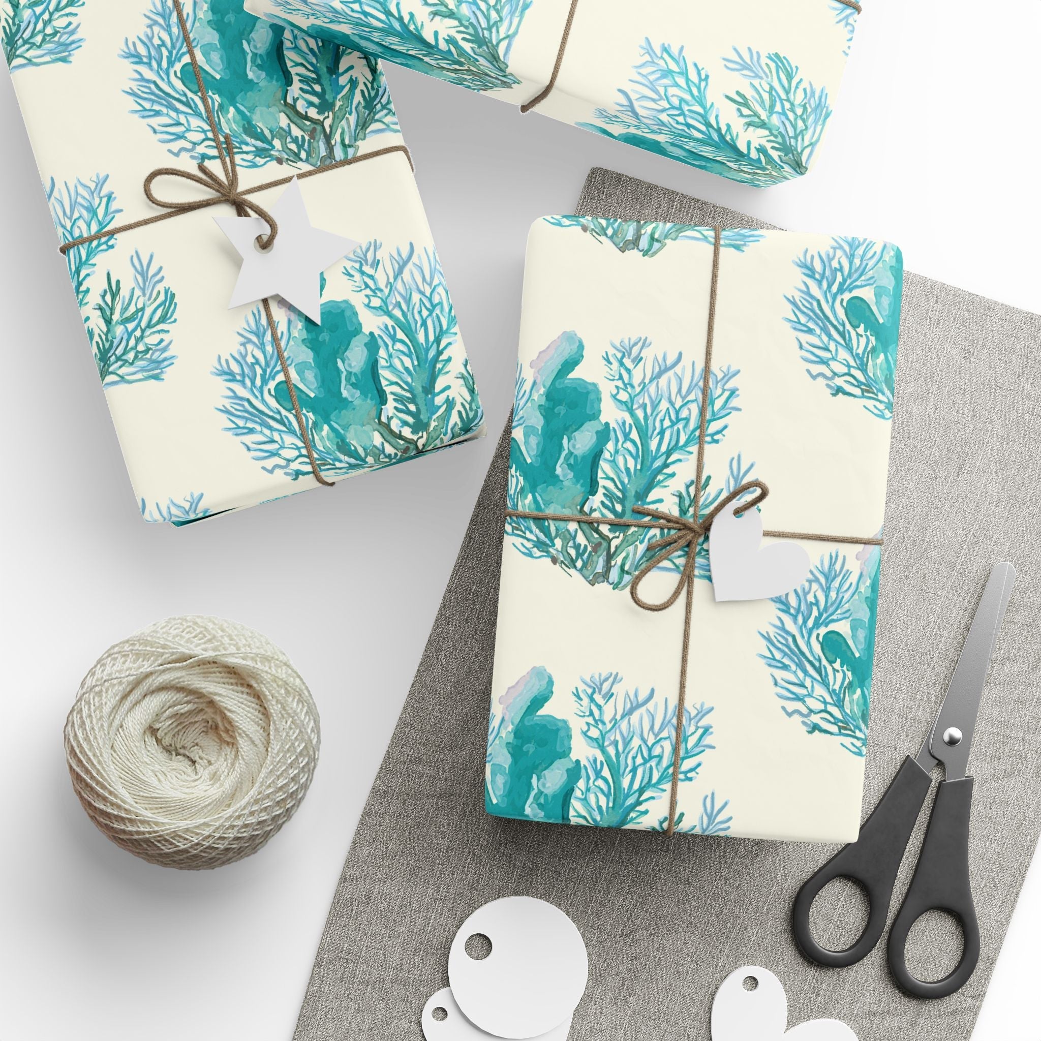 Ocean - Inspired Wrapping Paper for Coastal Gifts - Blue Cava