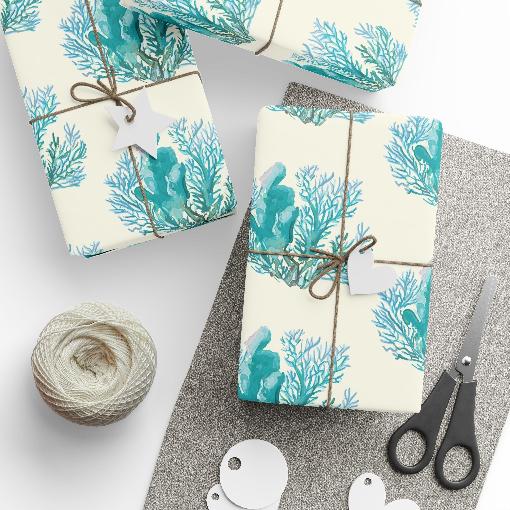 Ocean - Inspired Wrapping Paper for Coastal Gifts - Blue Cava