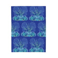 Ocean - Themed Velveteen Plush Blanket - Cozy Coral Design for Home Decor & Gifts - Blue Cava