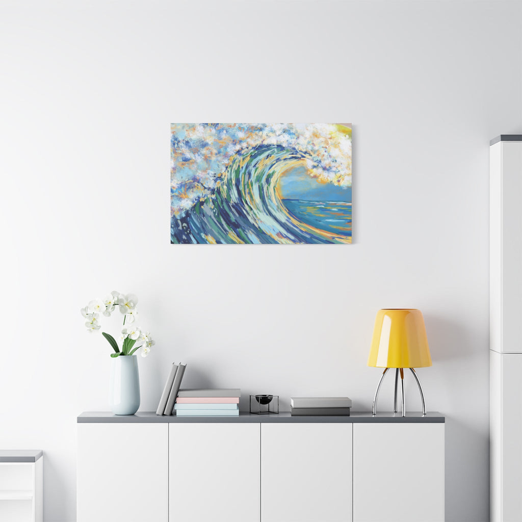 Ocean Wave Art Canvas Print - Stretched 1.25" Depth - Blue Cava