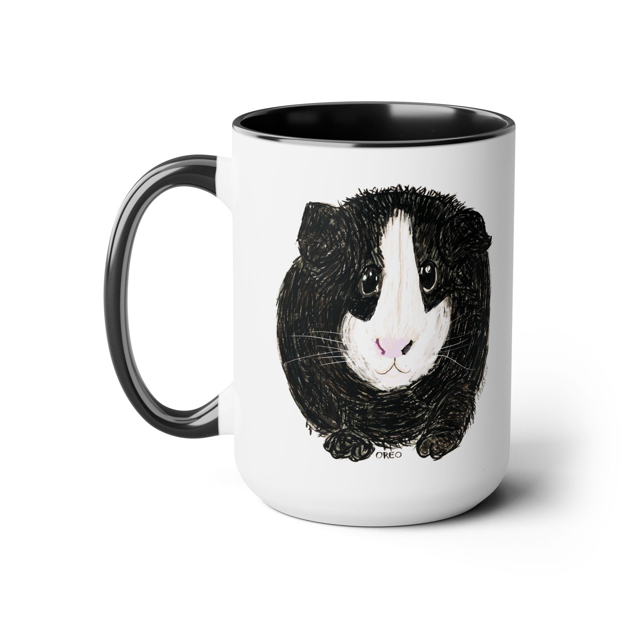 Oreo - Guinea Pig Two - Tone Ceramic Coffee Mugs - Blue Cava