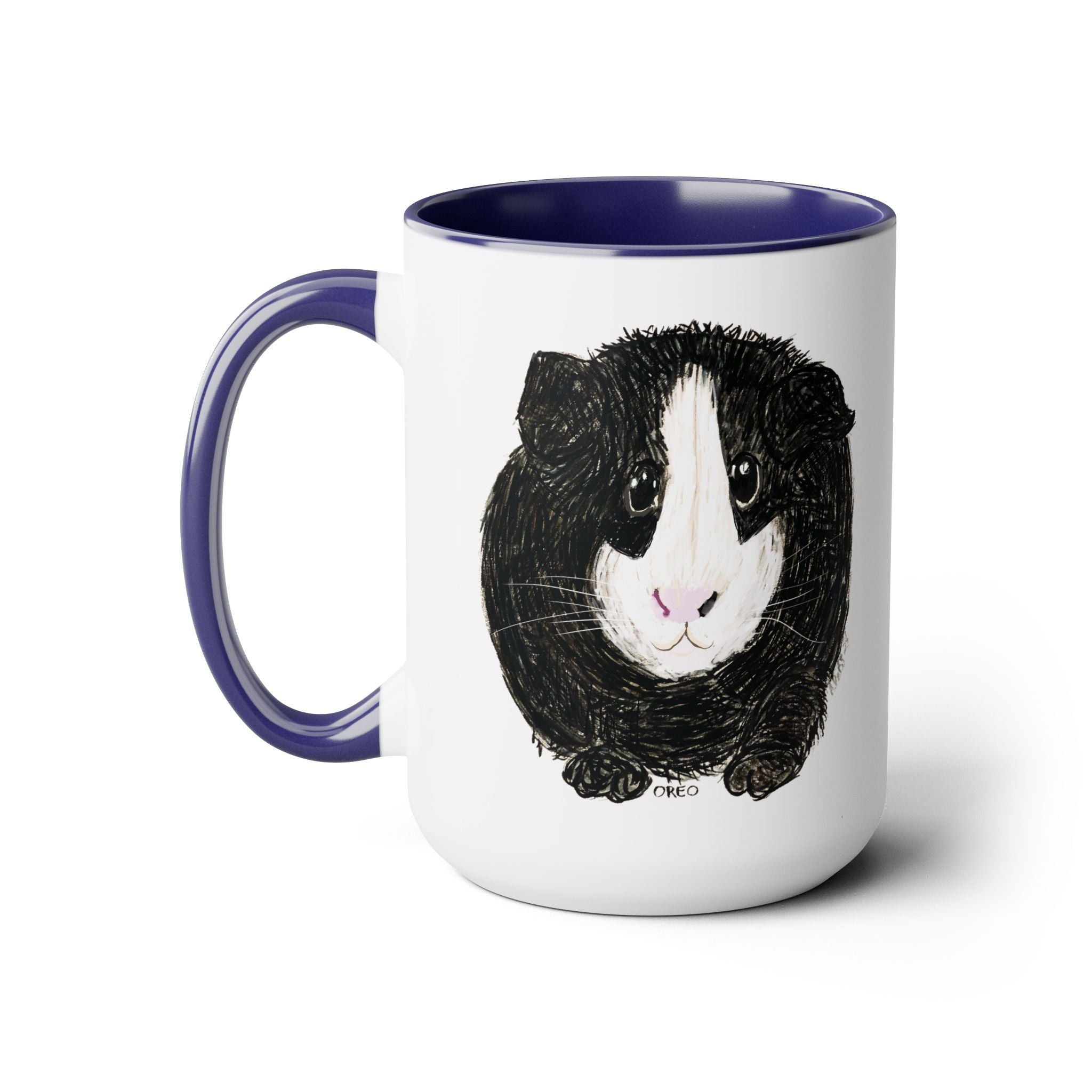 Oreo - Guinea Pig Two - Tone Ceramic Coffee Mugs - Blue Cava