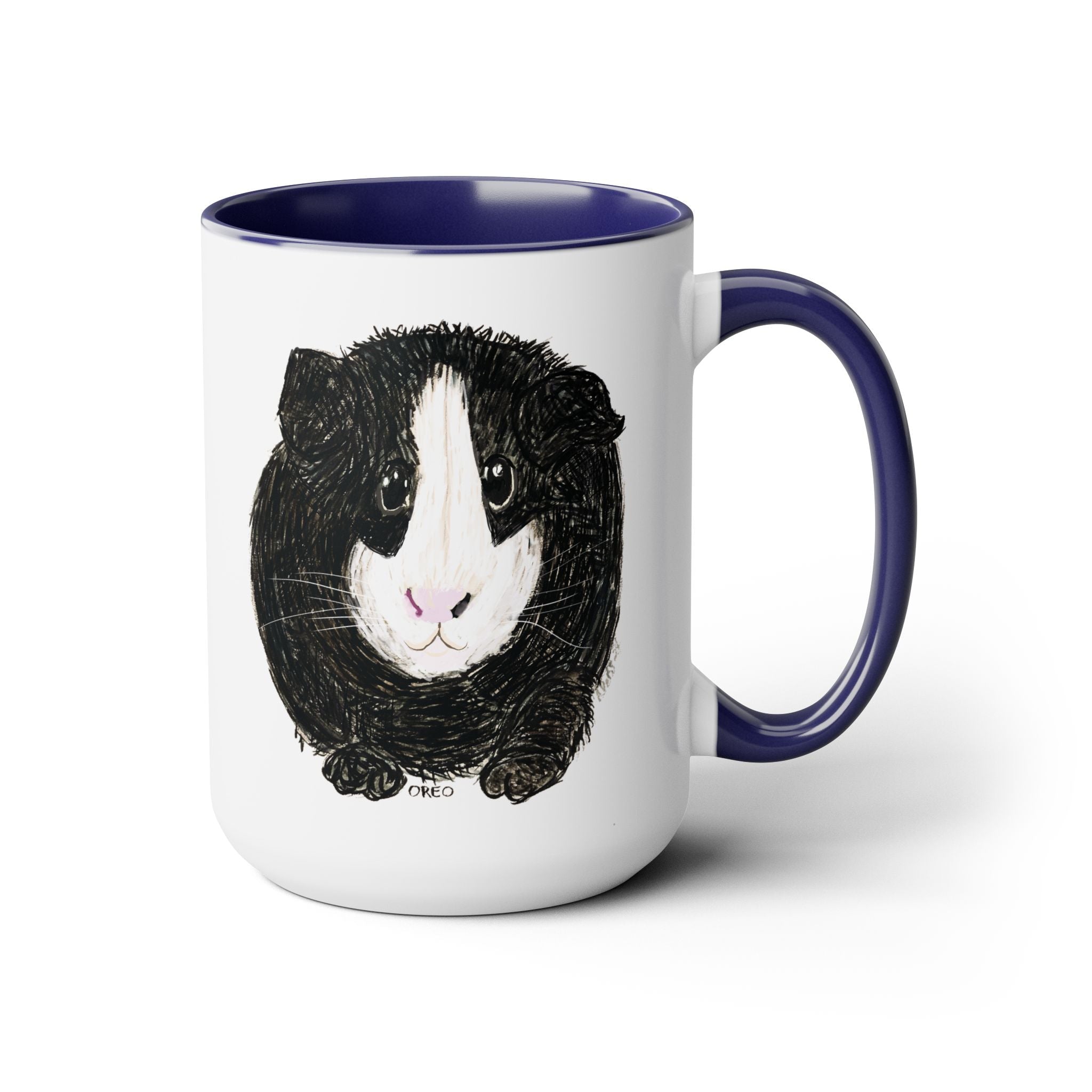 Oreo - Guinea Pig Two - Tone Ceramic Coffee Mugs - Blue Cava