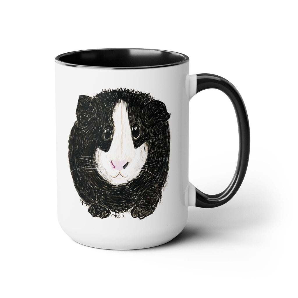 Oreo - Guinea Pig Two - Tone Ceramic Coffee Mugs - Blue Cava