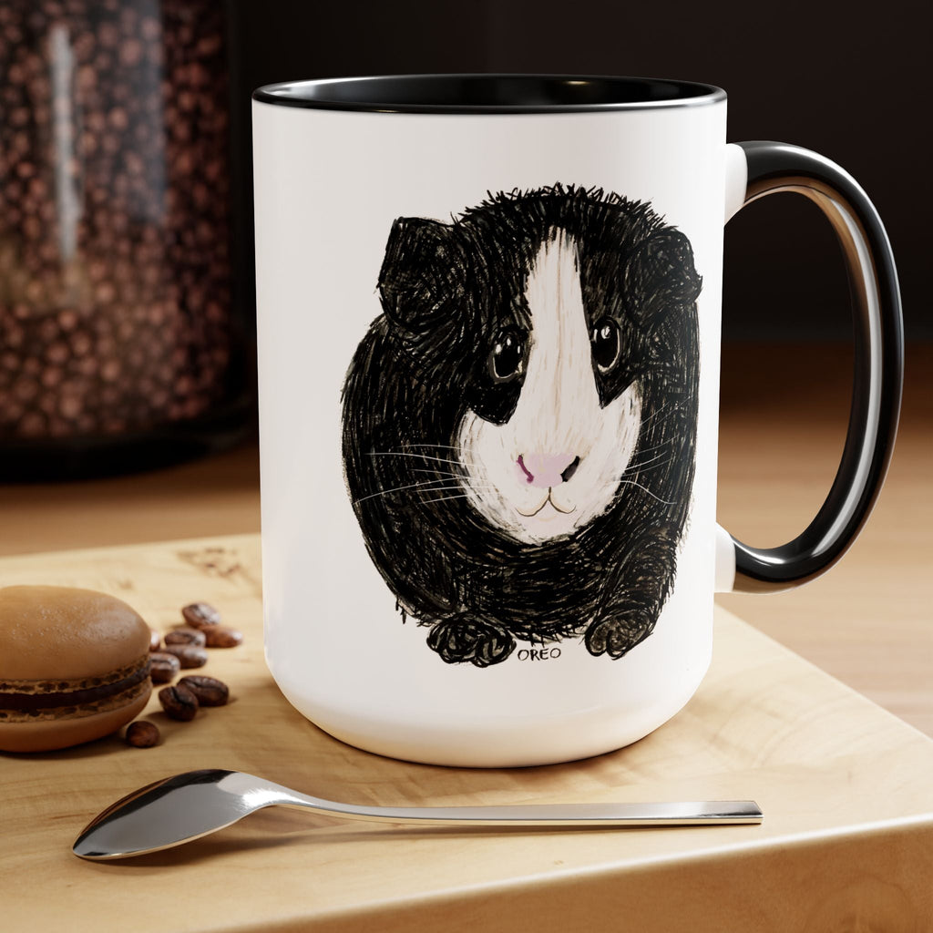 Oreo - Guinea Pig Two - Tone Ceramic Coffee Mugs - Blue Cava