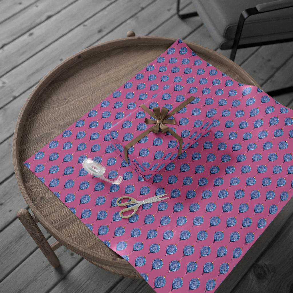 Ornamental Christmas Gift Wrapping Paper - Eco Friendly - Blue Cava