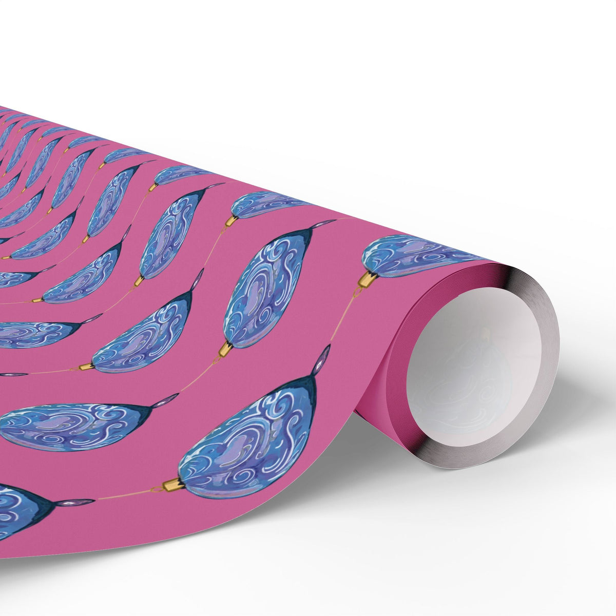 Ornamental Christmas Gift Wrapping Paper - Eco Friendly - Blue Cava