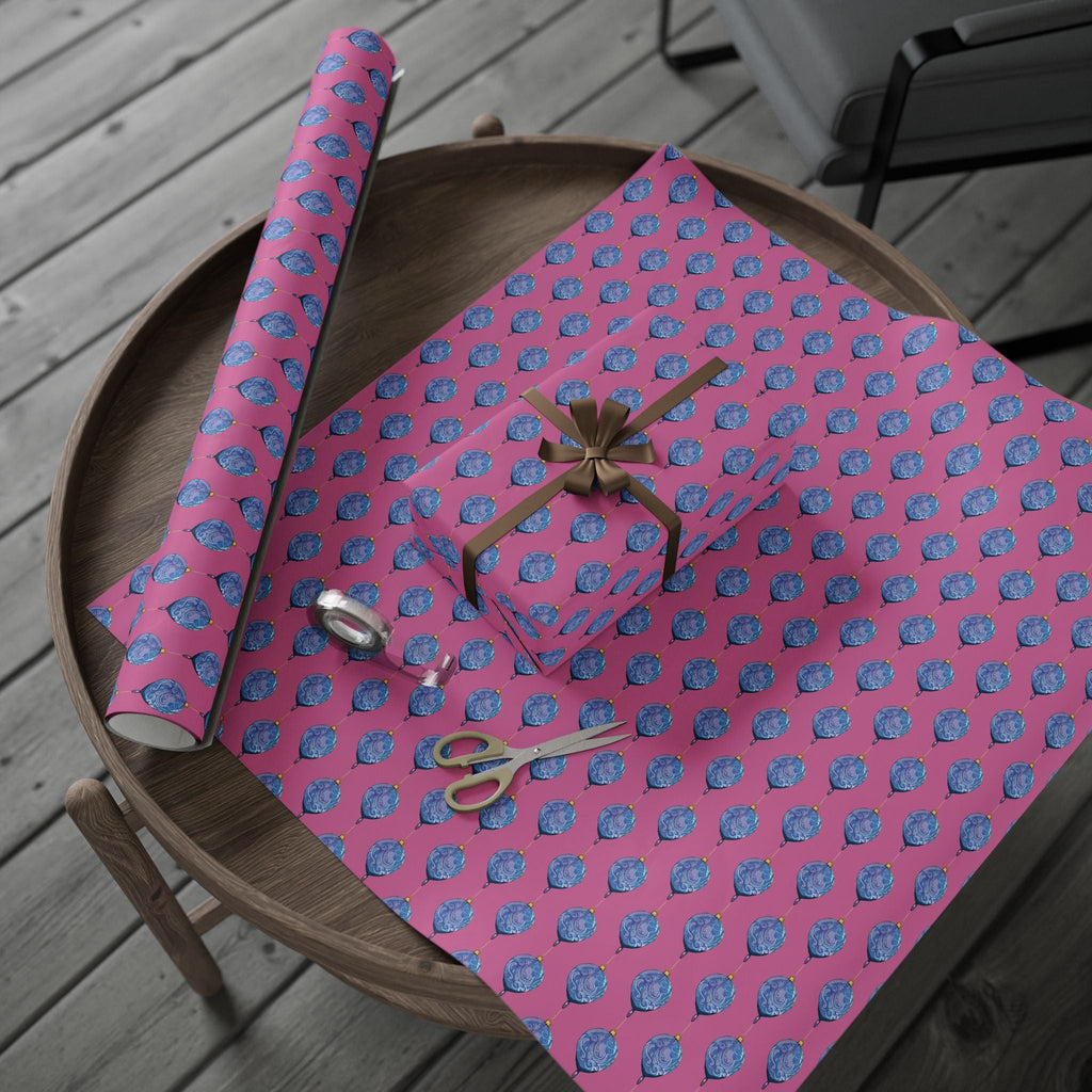 Ornamental Christmas Gift Wrapping Paper - Eco Friendly - Blue Cava