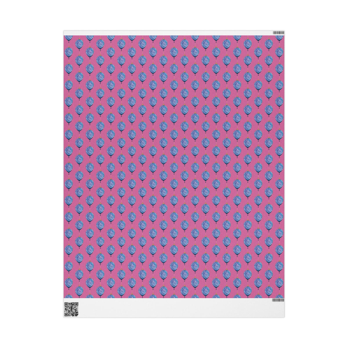 Ornamental Christmas Gift Wrapping Paper - Eco Friendly - Blue Cava