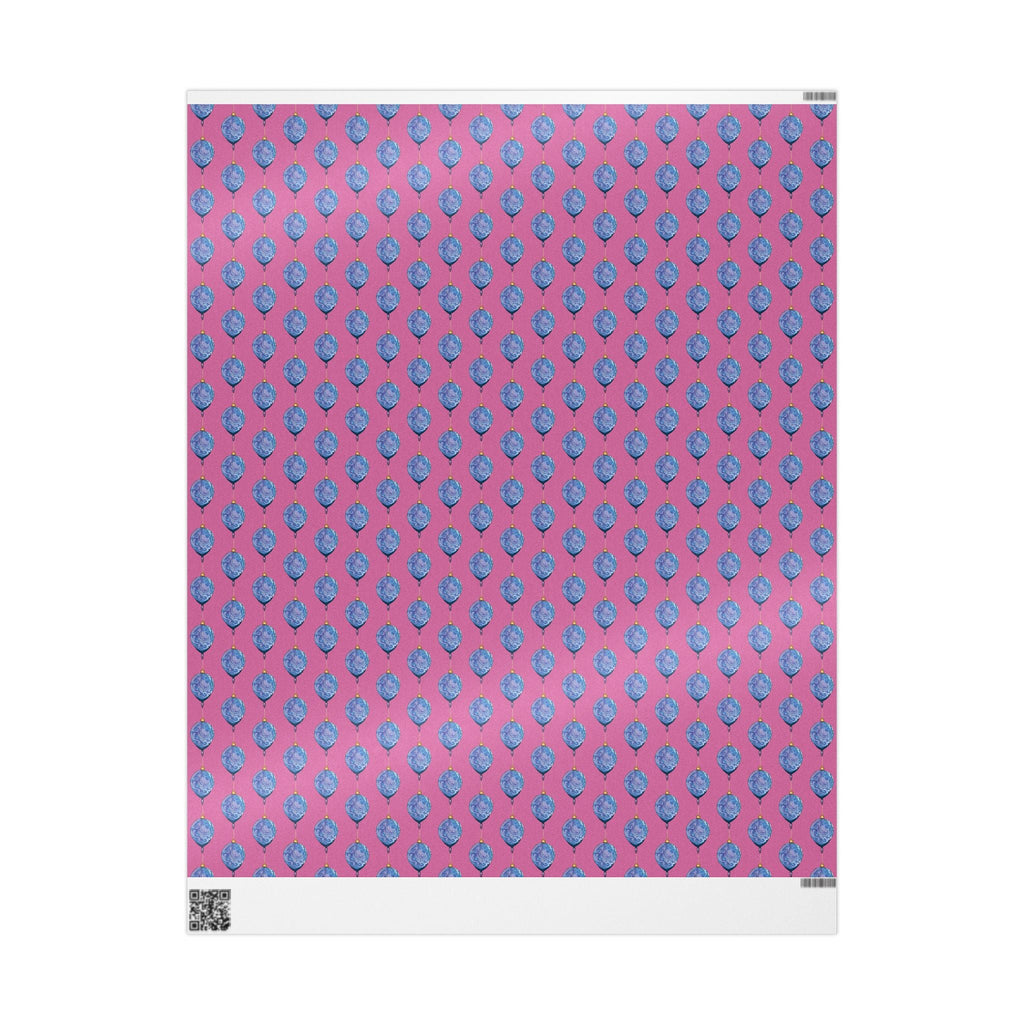 Ornamental Christmas Gift Wrapping Paper - Eco Friendly - Blue Cava