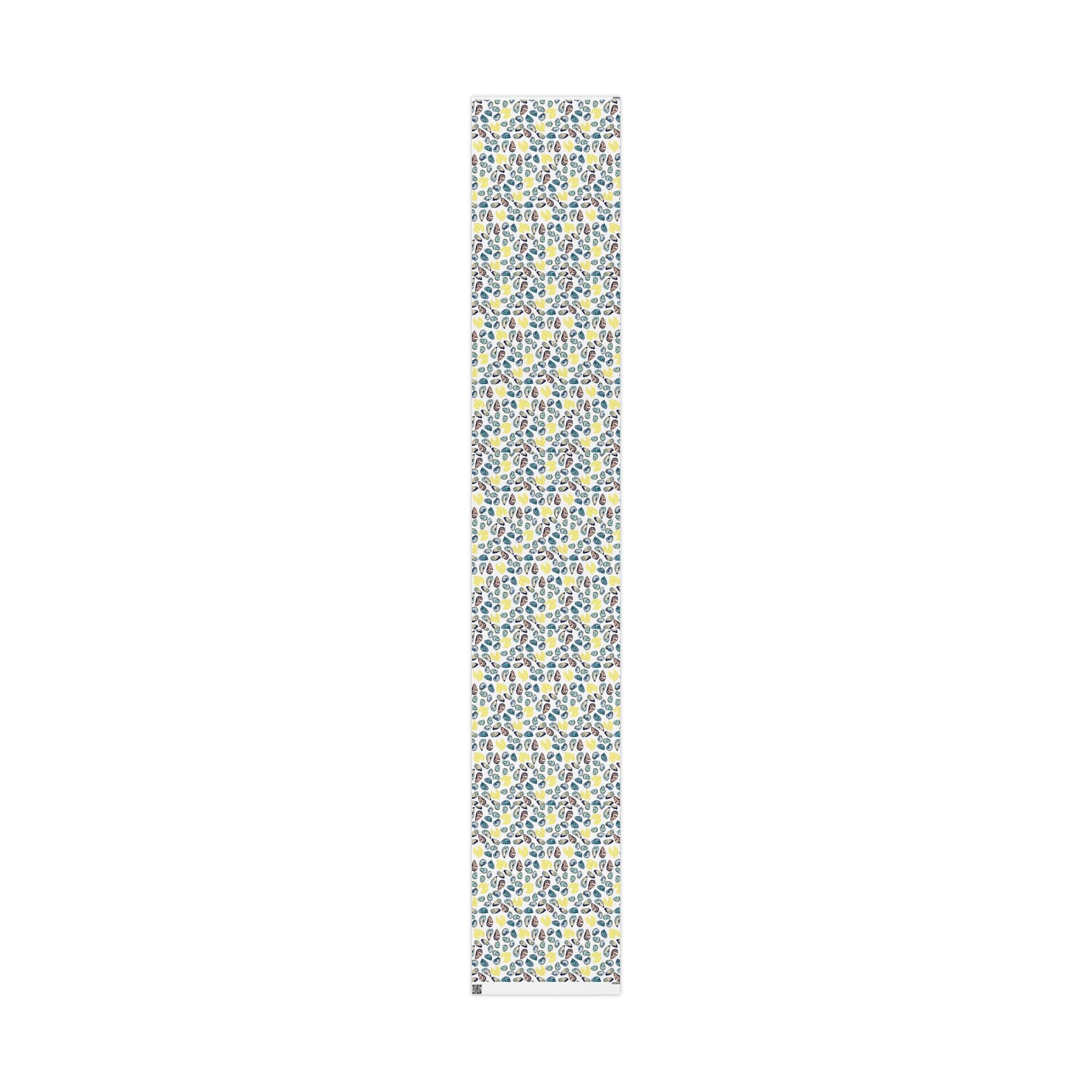 Coastal Oyster Gift Wrapping Paper, Eco-Friendly in matte or glossy available in 30 x 36, 30 x 72 or 30 x 180 - Blue Cava