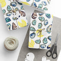 Coastal Oyster Gift Wrapping Paper, Eco-Friendly in matte or glossy available in 30 x 36, 30 x 72 or 30 x 180 - Blue Cava
