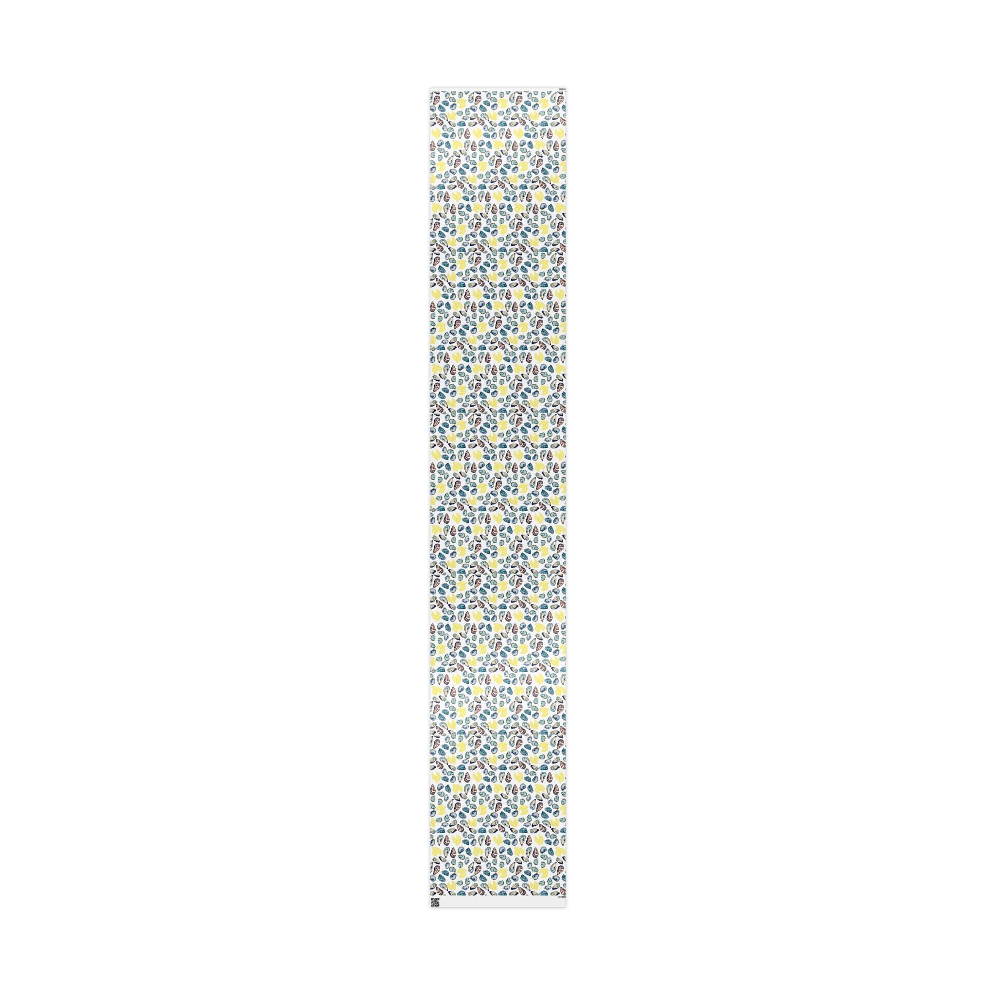 Coastal Oyster Gift Wrapping Paper, Eco-Friendly in matte or glossy available in 30 x 36, 30 x 72 or 30 x 180 - Blue Cava