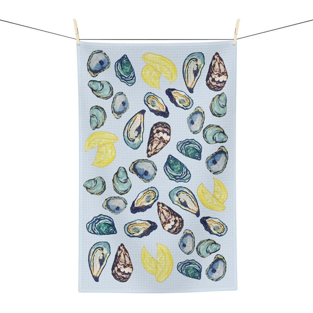 Oyster Microfiber Waffle Kitchen Towel - Blue Cava