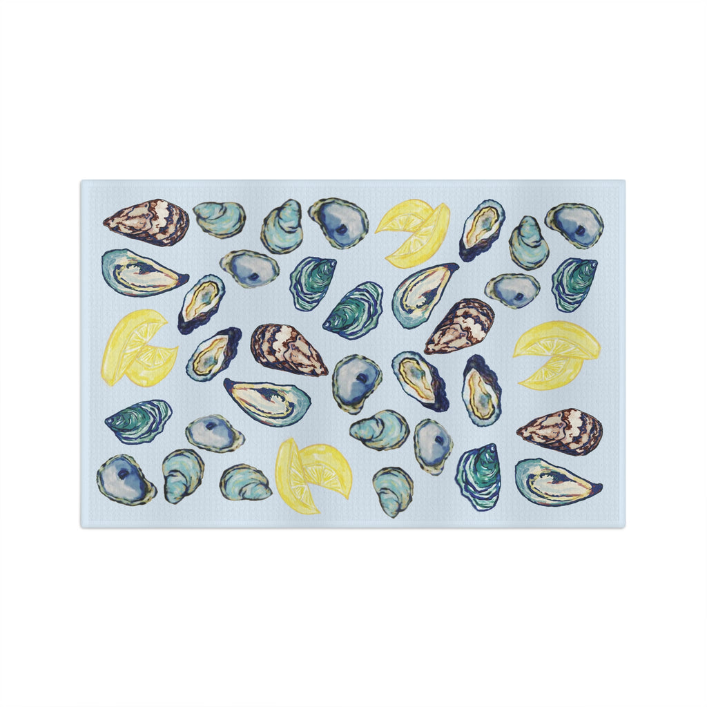 Oyster Microfiber Waffle Kitchen Towel - Blue Cava