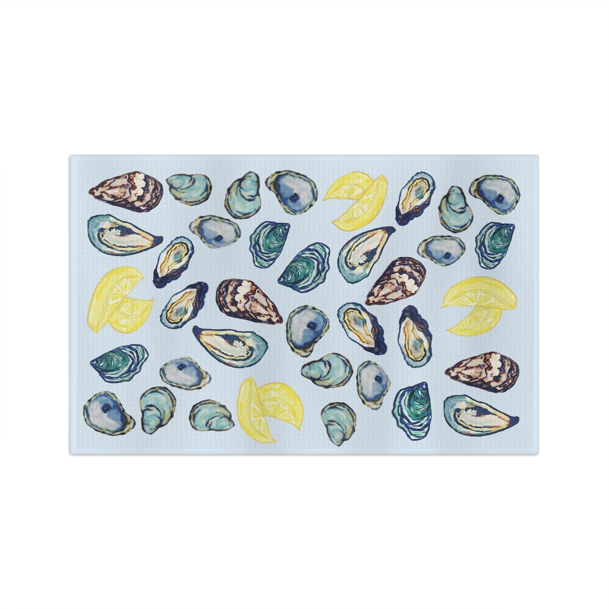 Oyster Microfiber Waffle Kitchen Towel - Blue Cava