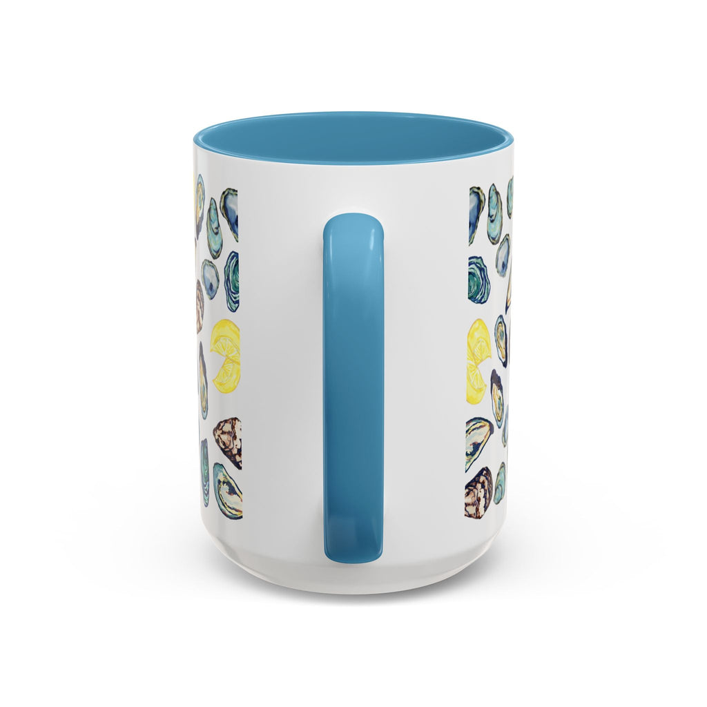 Oyster Two Tone Ceramic Coffee Mugs - Blue Cava