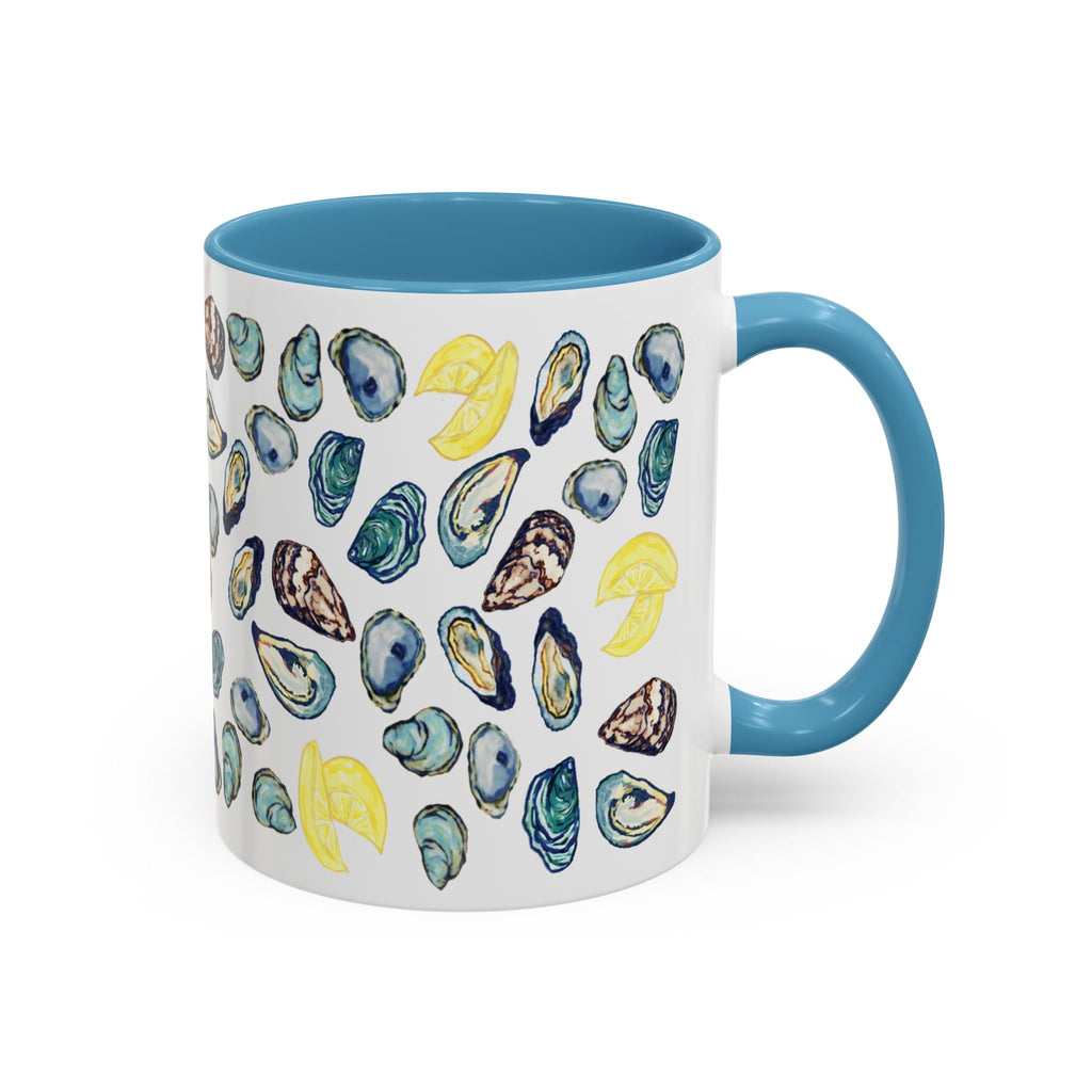 Oyster Two Tone Ceramic Coffee Mugs - Blue Cava
