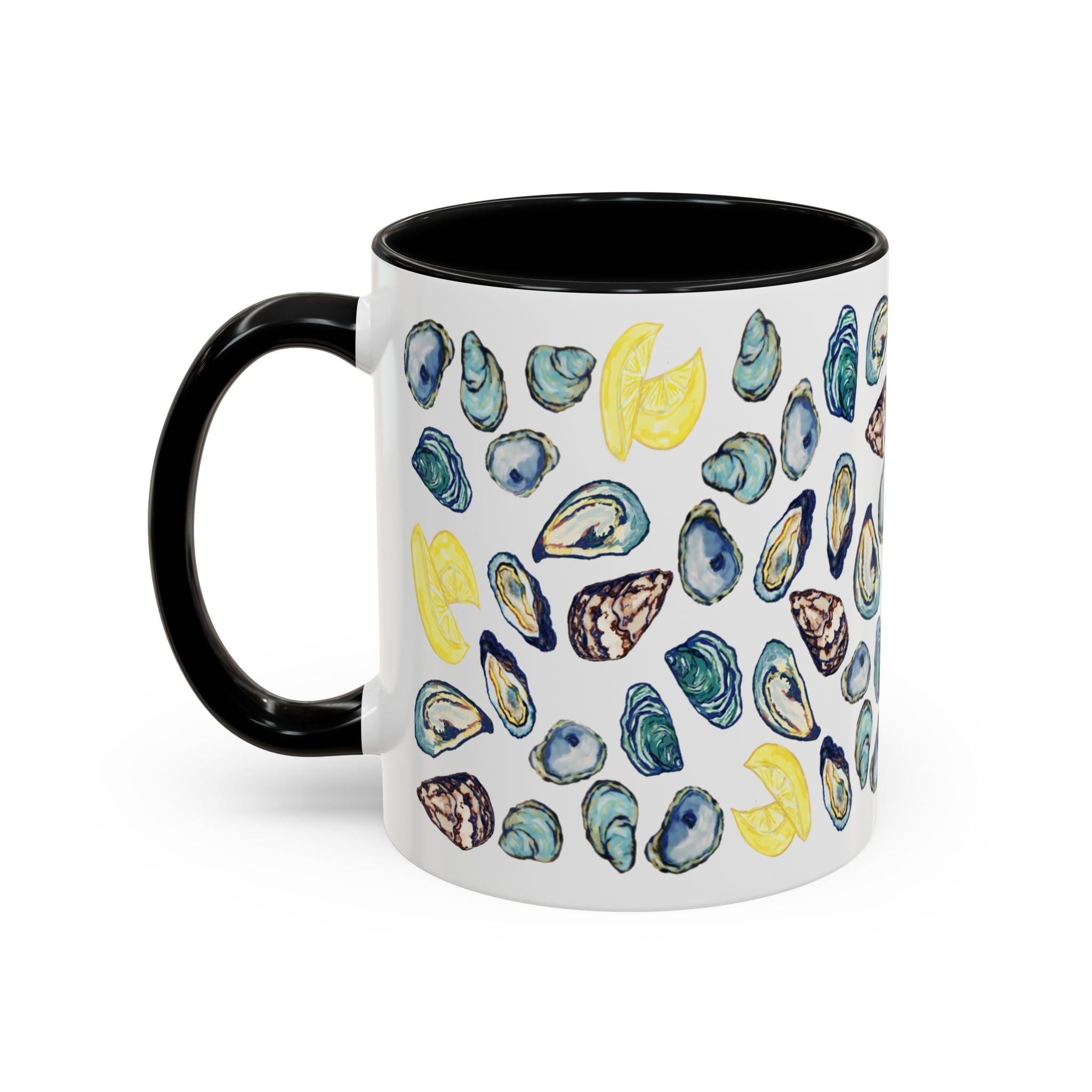 Oyster Two Tone Ceramic Coffee Mugs - Blue Cava