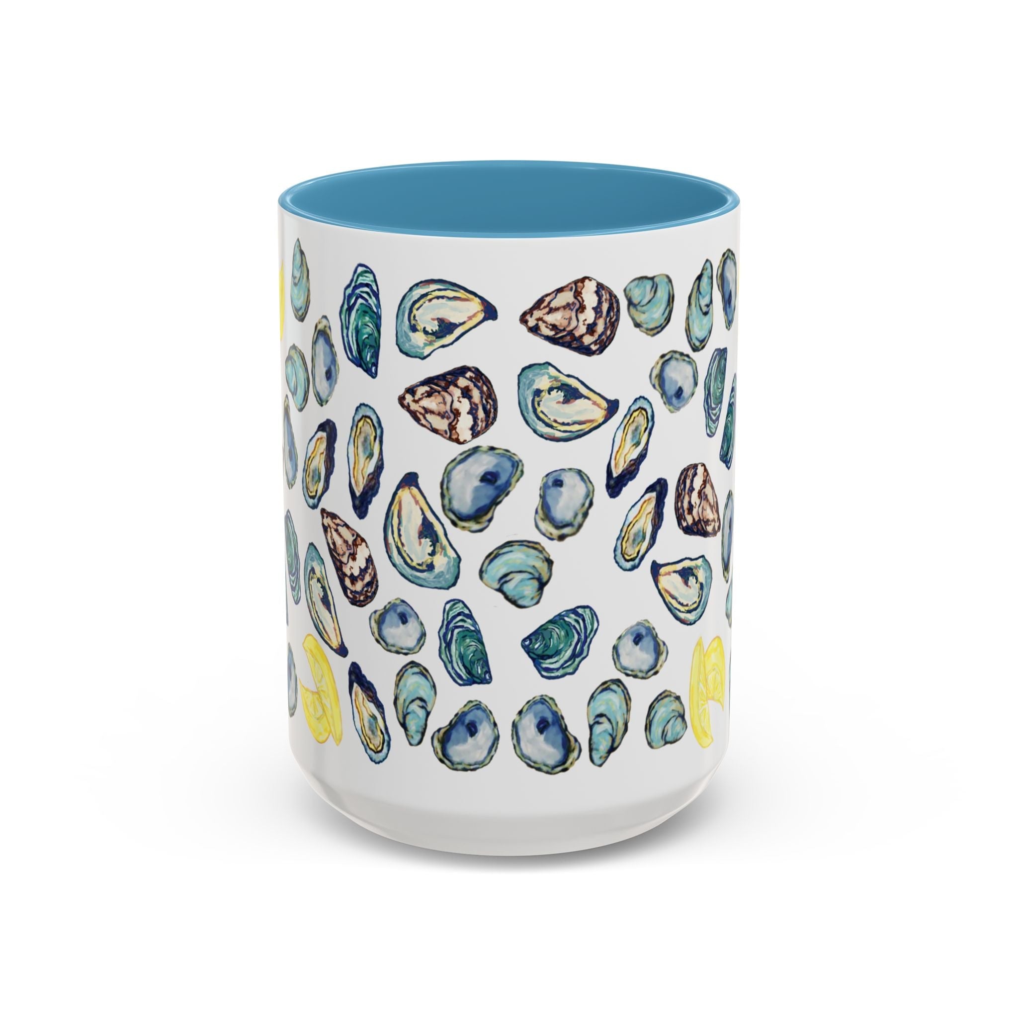 Oyster Two Tone Ceramic Coffee Mugs - Blue Cava